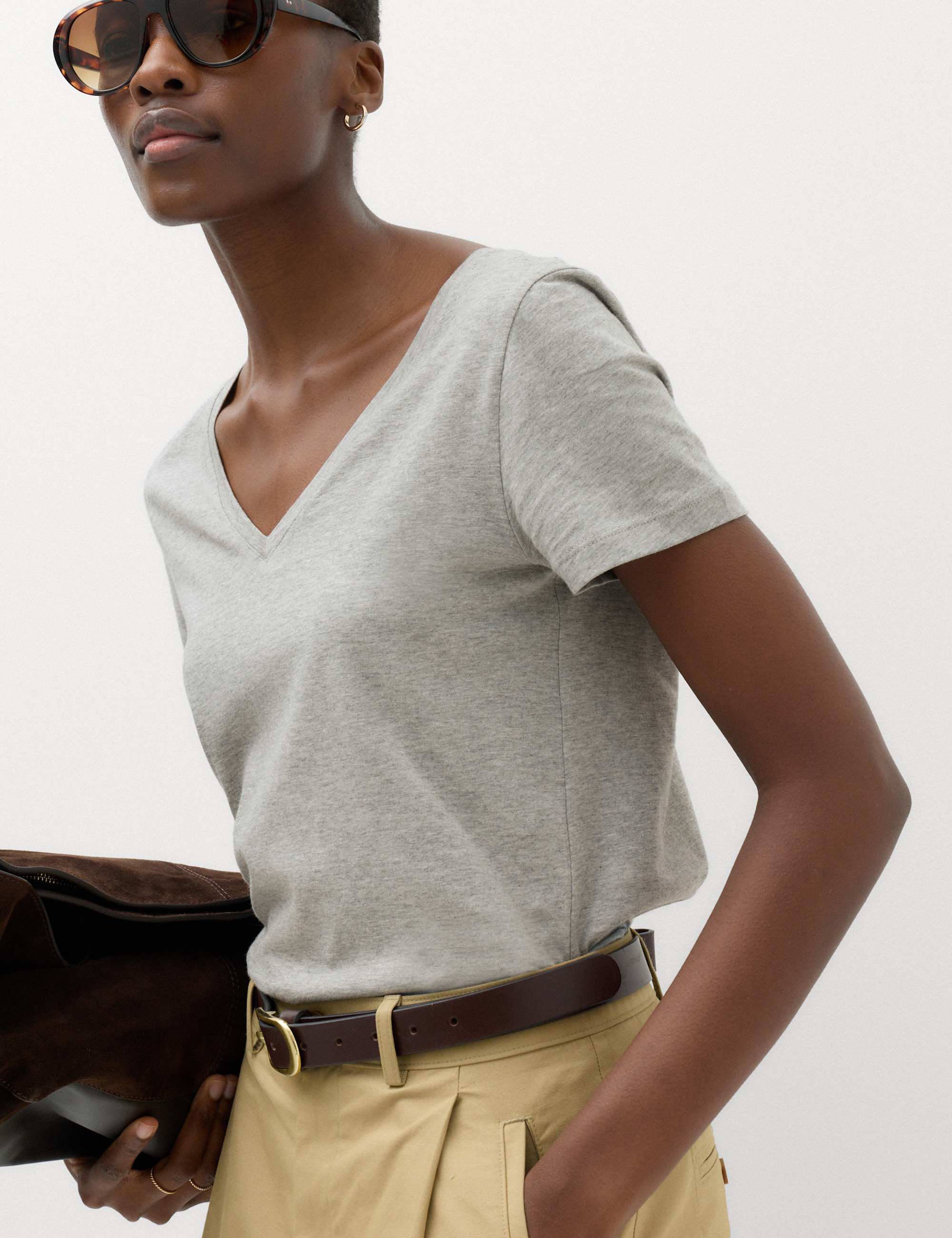 Pure Cotton V-Neck T-Shirt