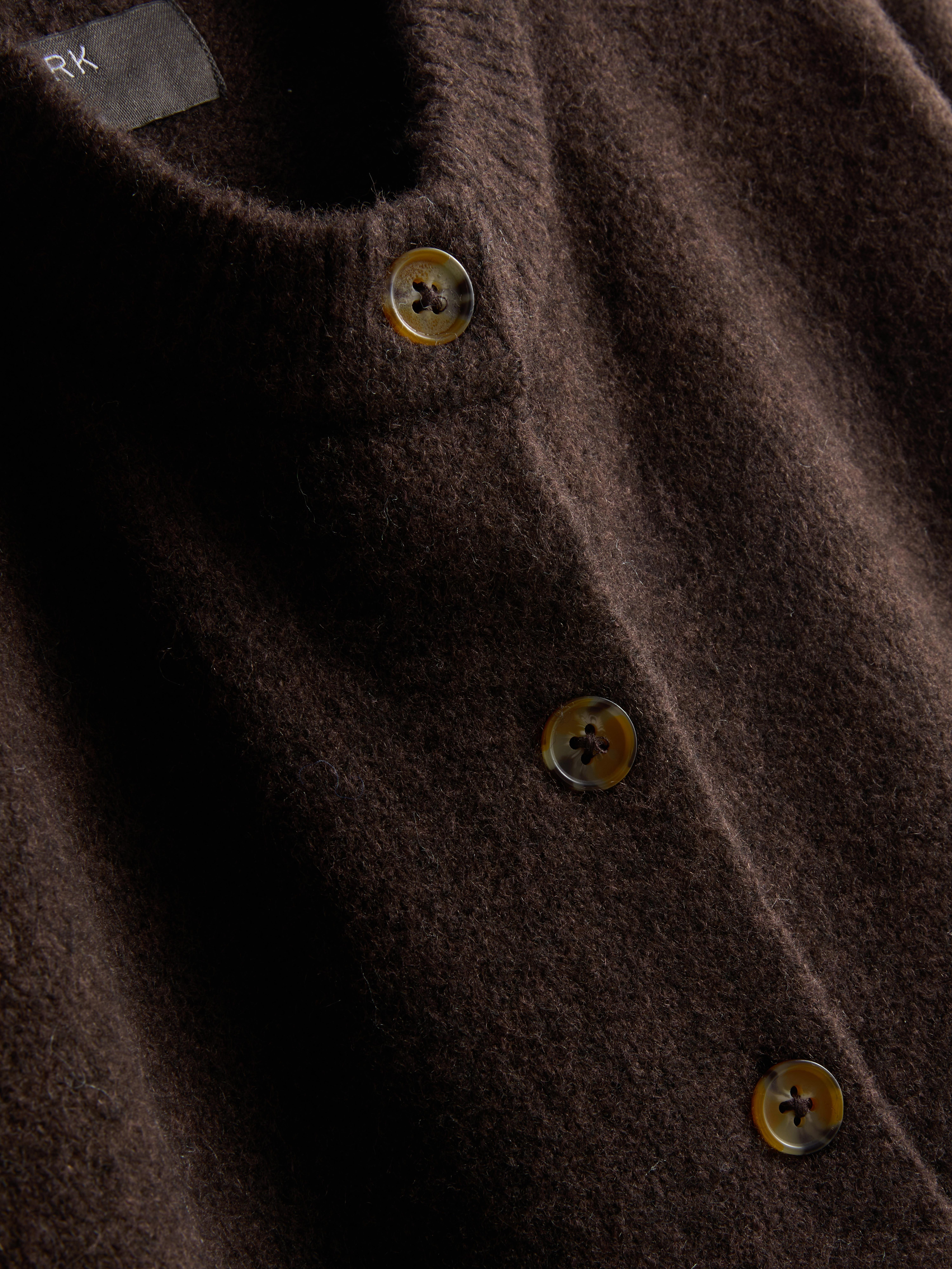 Essential Knitted Crewneck Cardigan - Chocolate