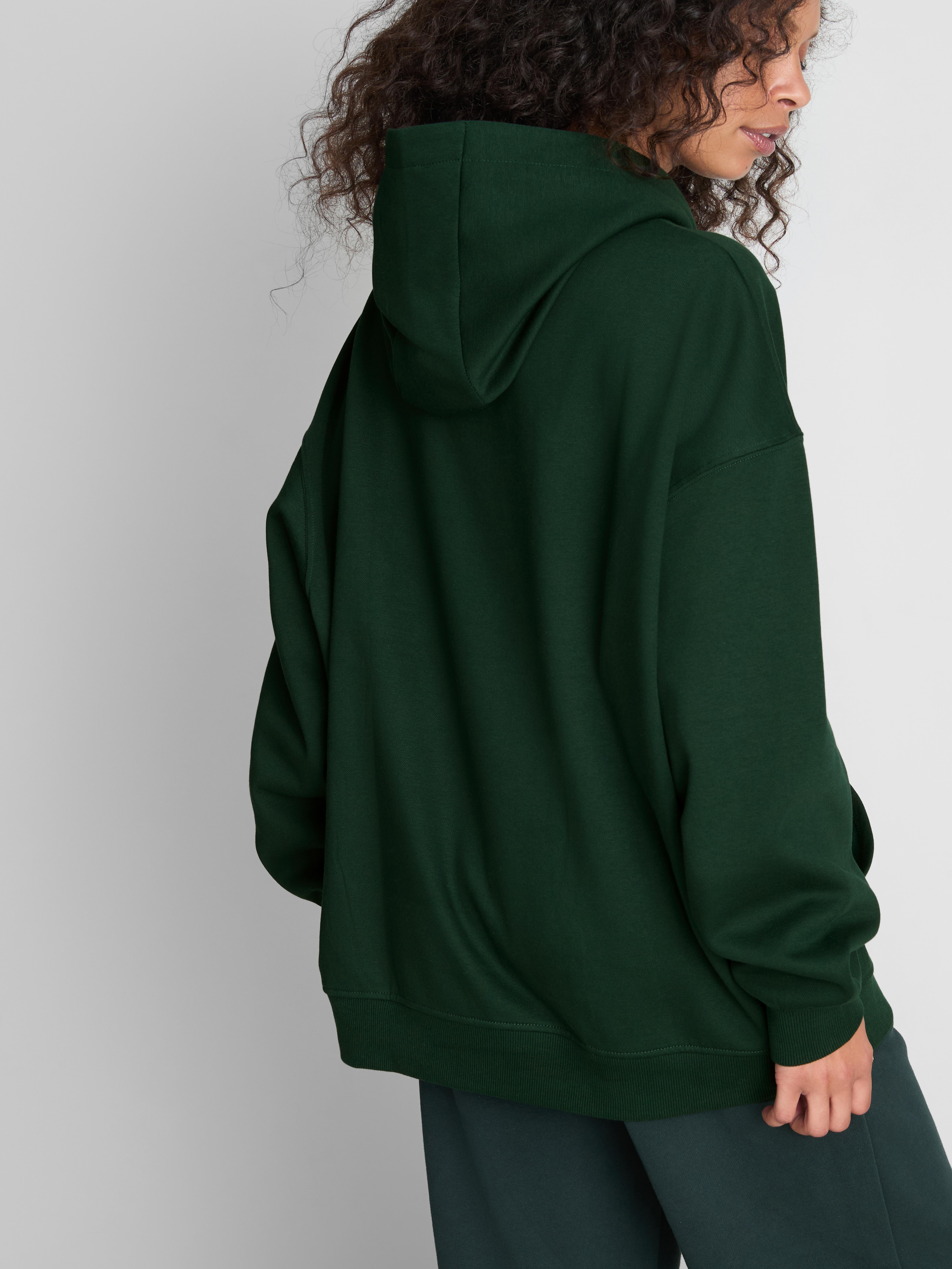 Paula Echevarría Cotton-Rich Bow Tie Hoodie - Dark Green