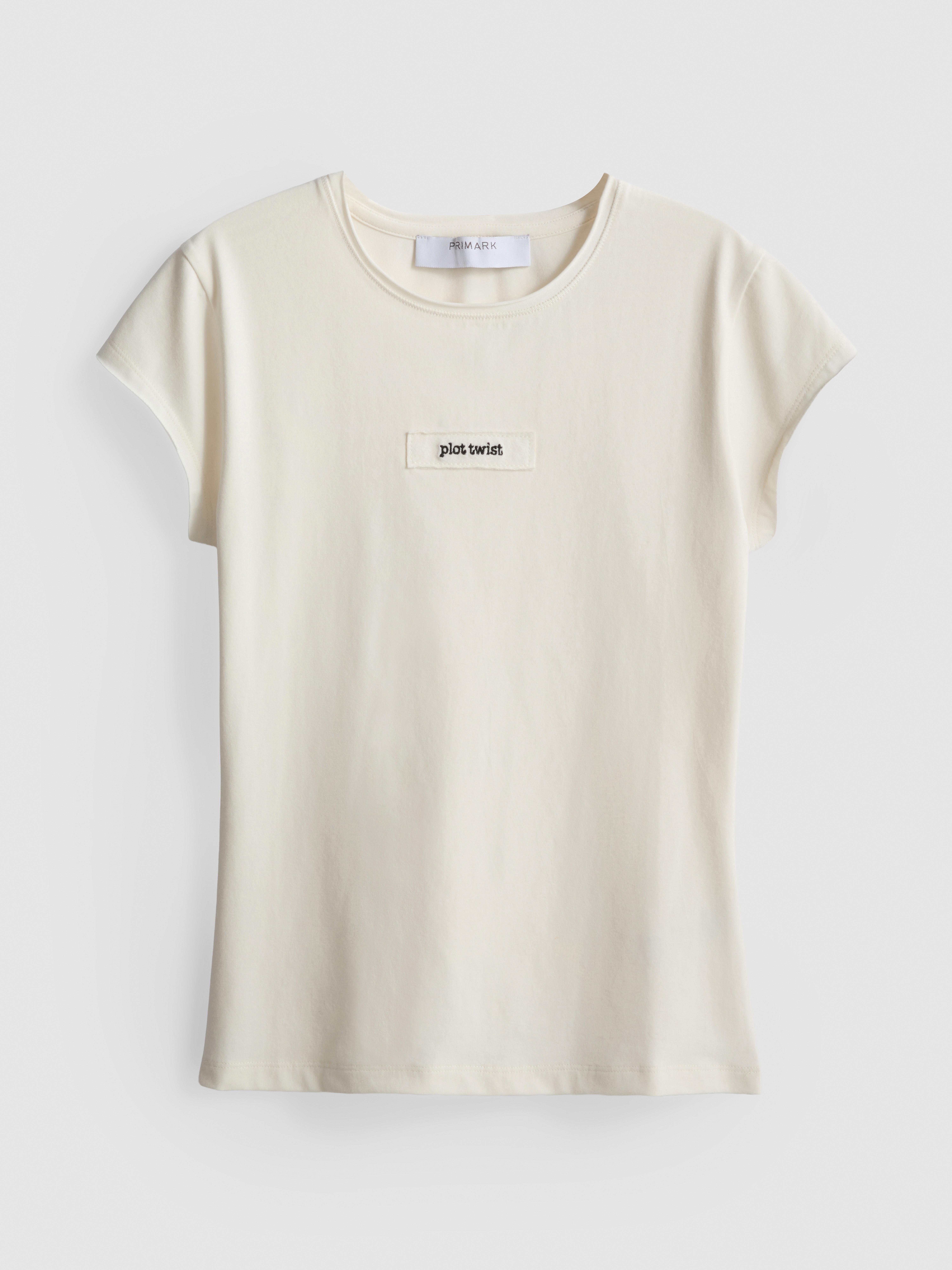 Paula Echevarría Cap-Sleeve Slogan Tee - White