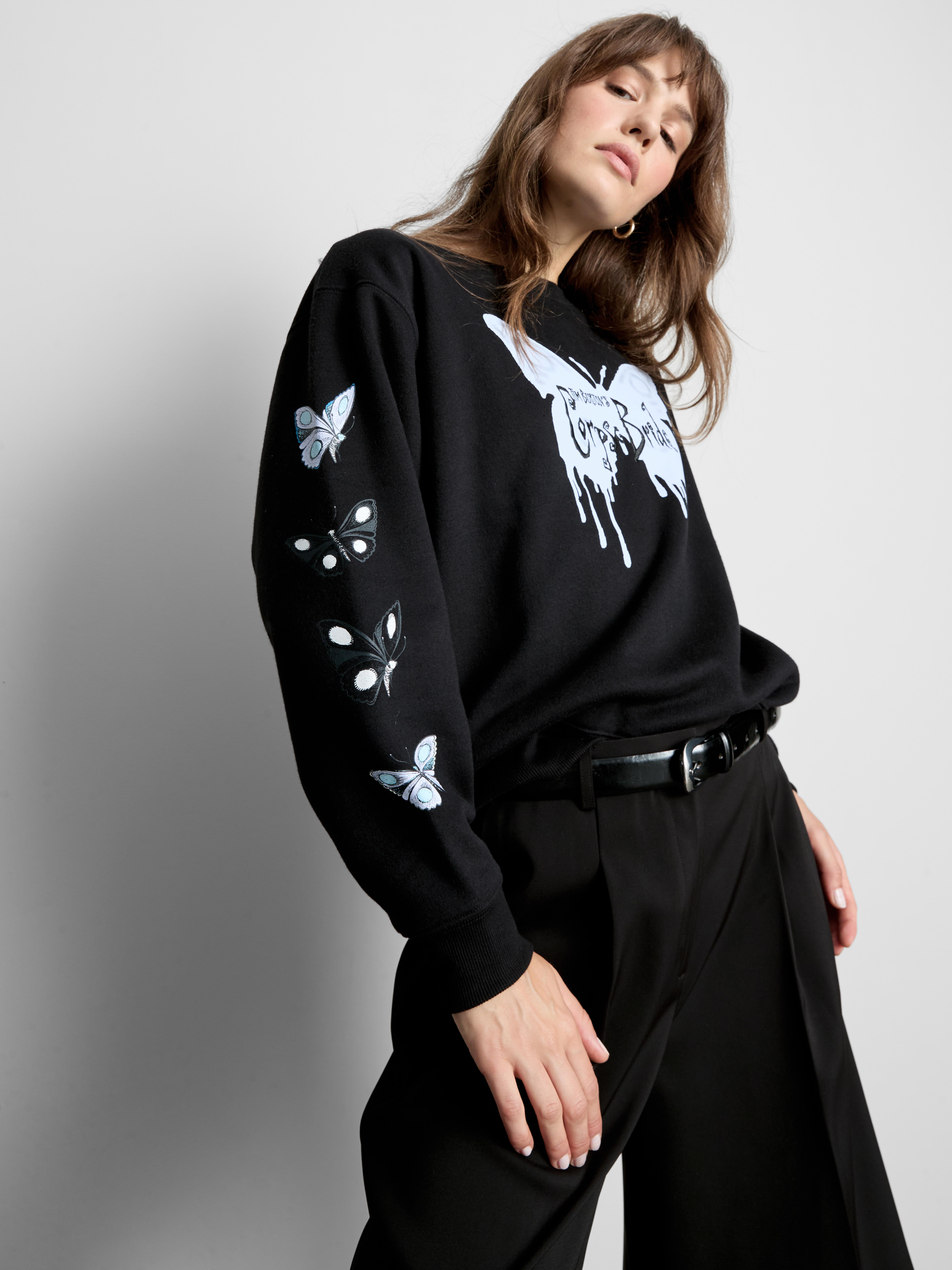 Tim Burton’s Corpse Bride Graphic Sweatshirt - Black