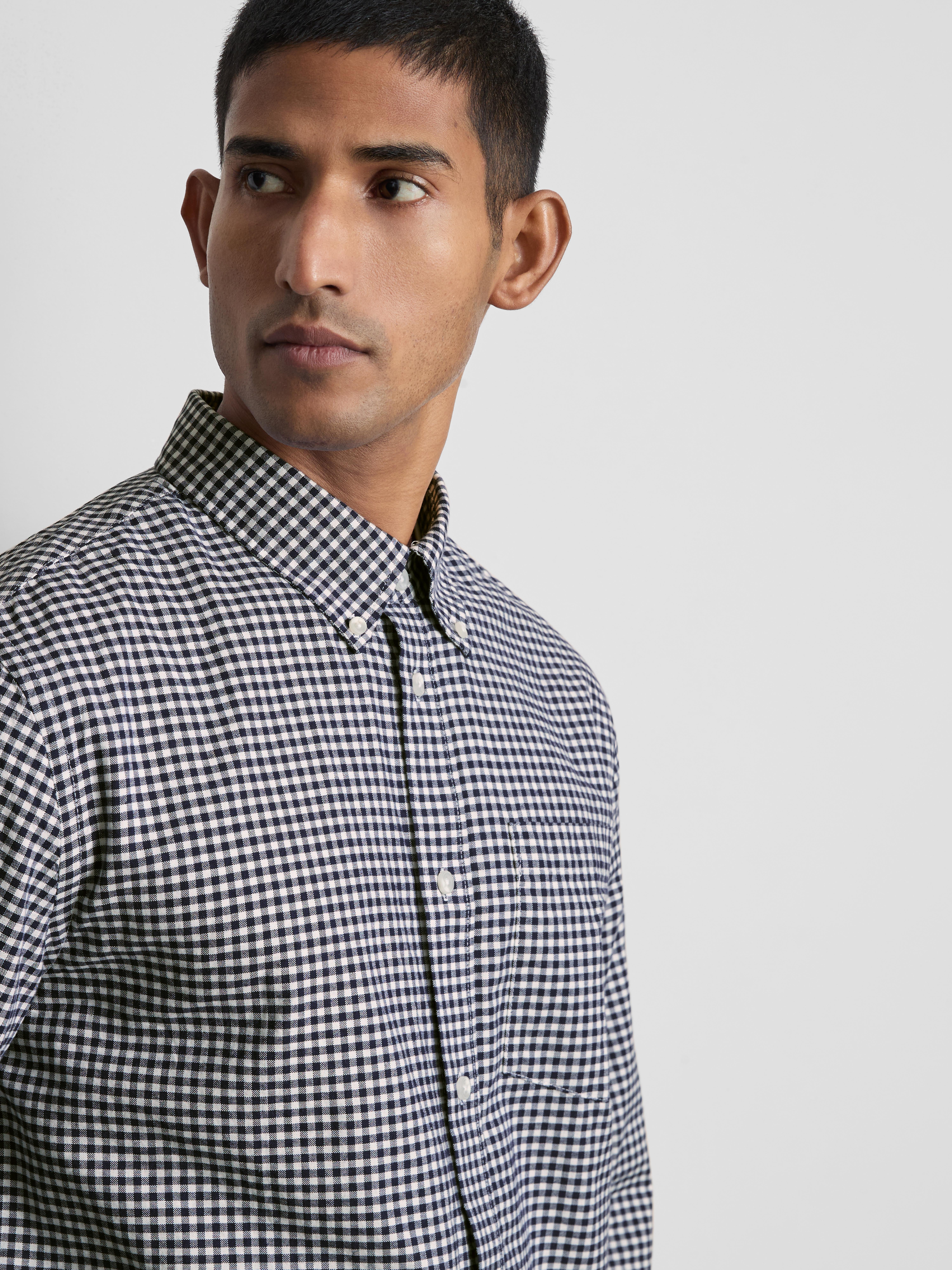 Pure Cotton Oxford Shirt - Navy