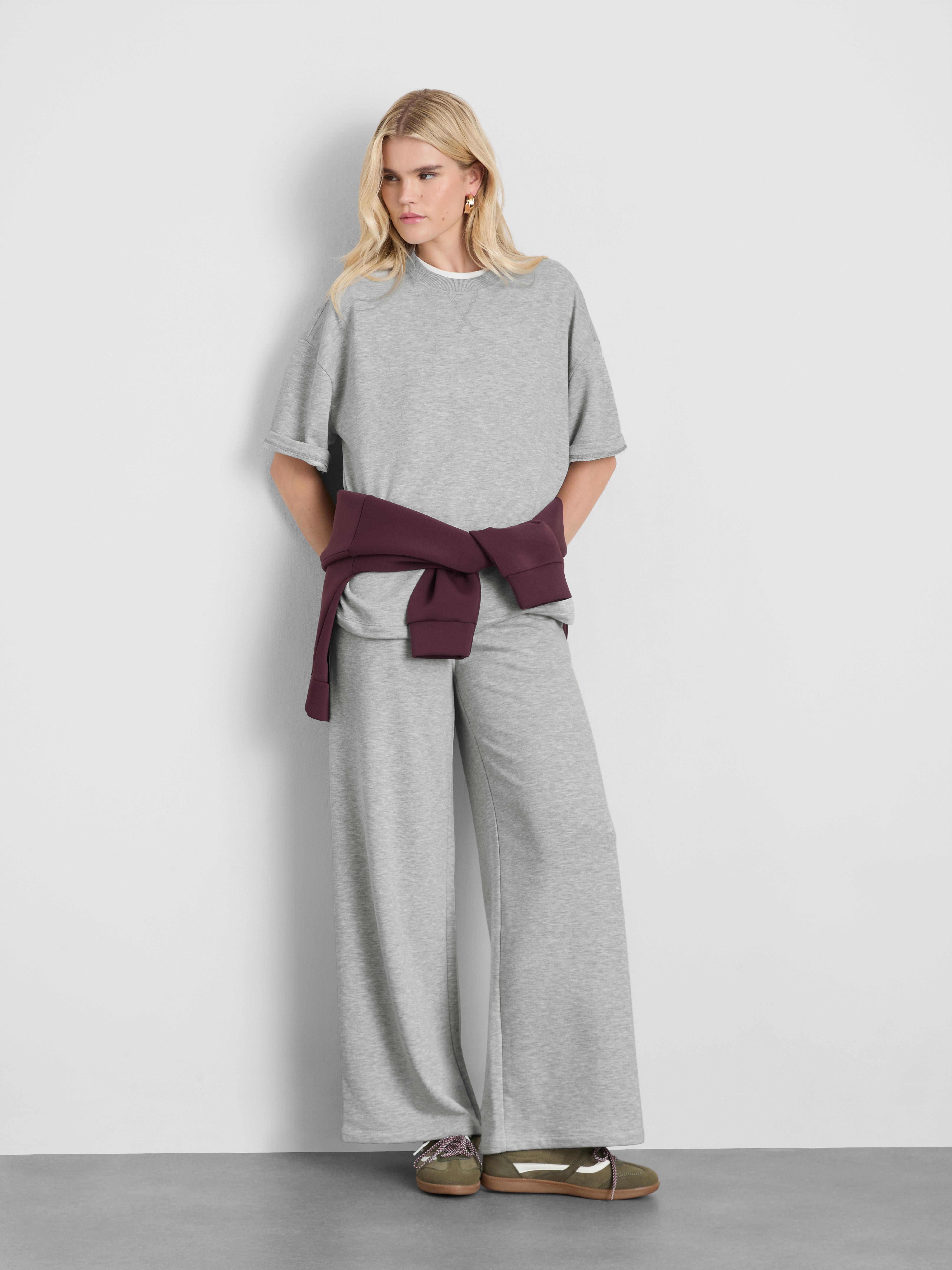 Dropped-Shoulder Airport Tee - Gray Heather