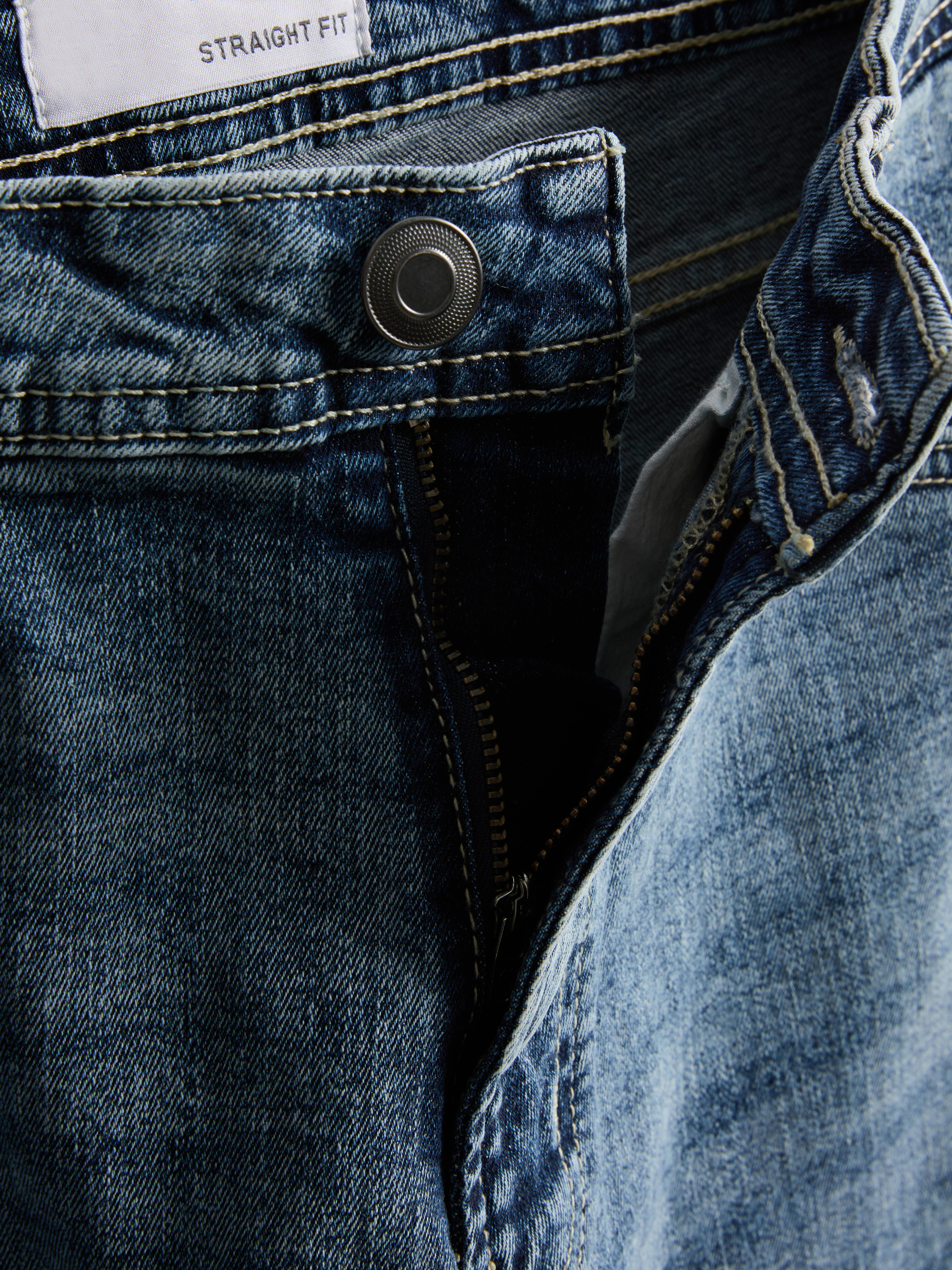 Stretch Straight Leg Jeans - Mid Blue