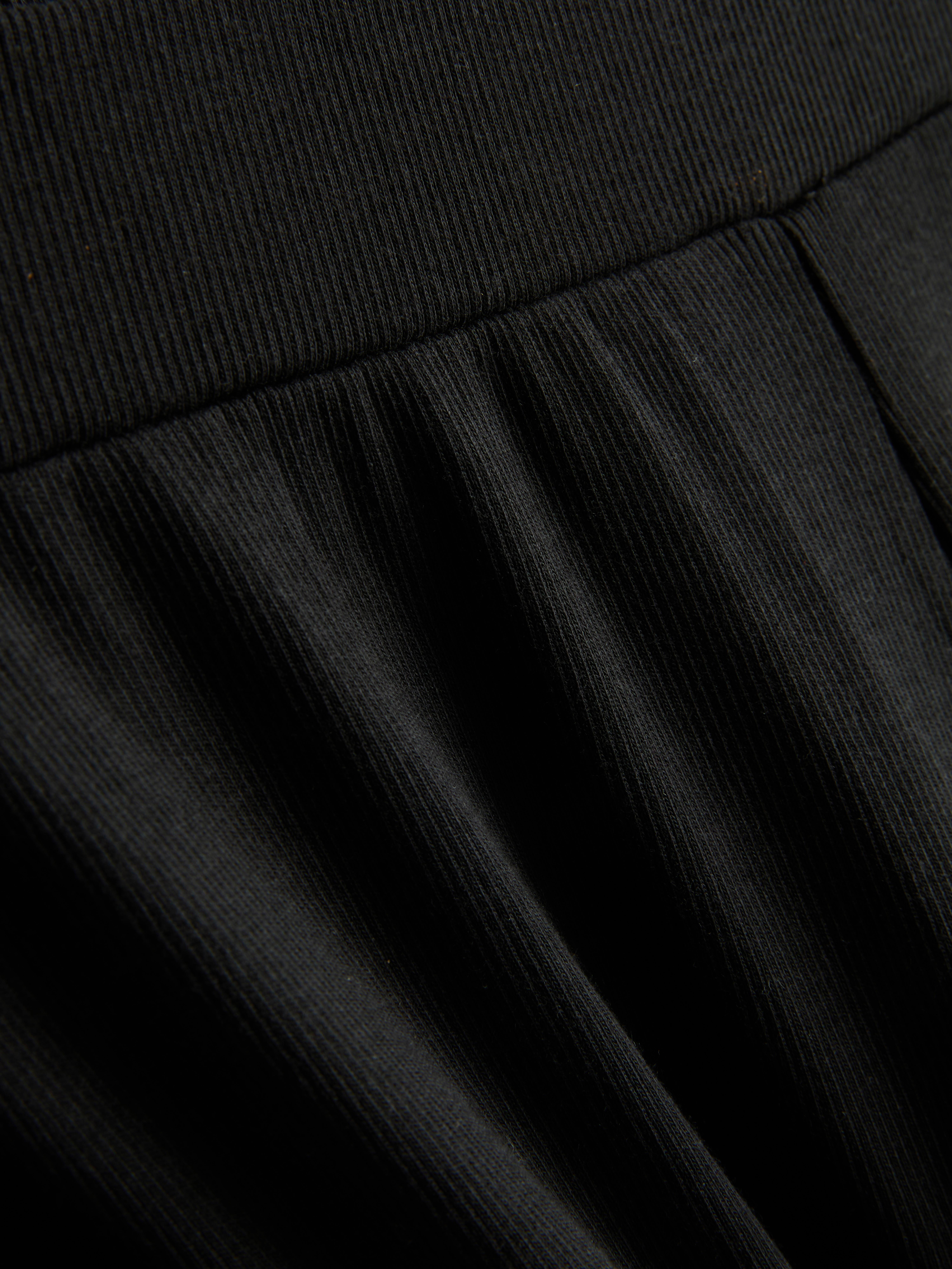 Ribbed Cotton Blend Joggers - Black