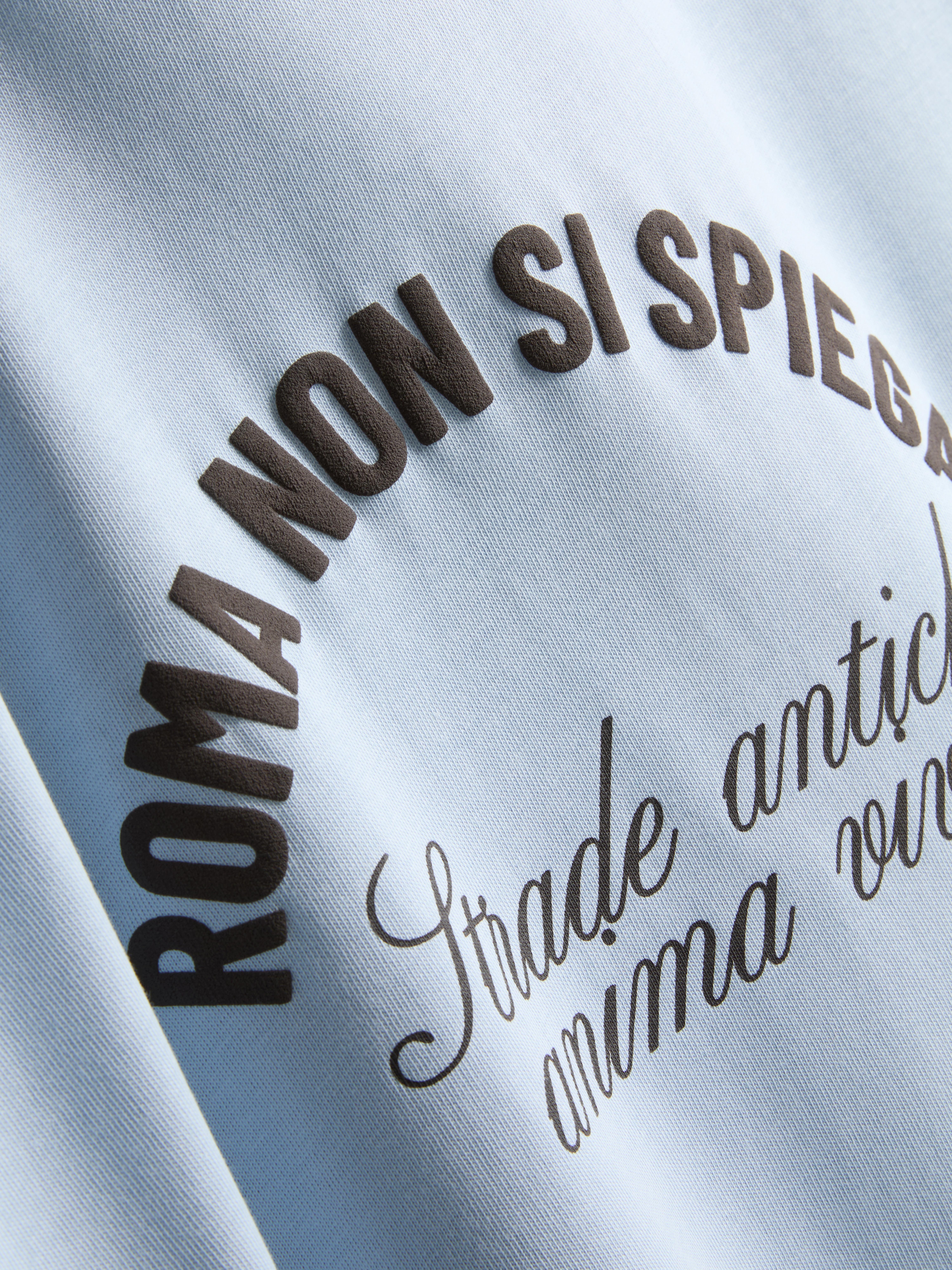 Rome Slogan T-Shirt - Light Blue