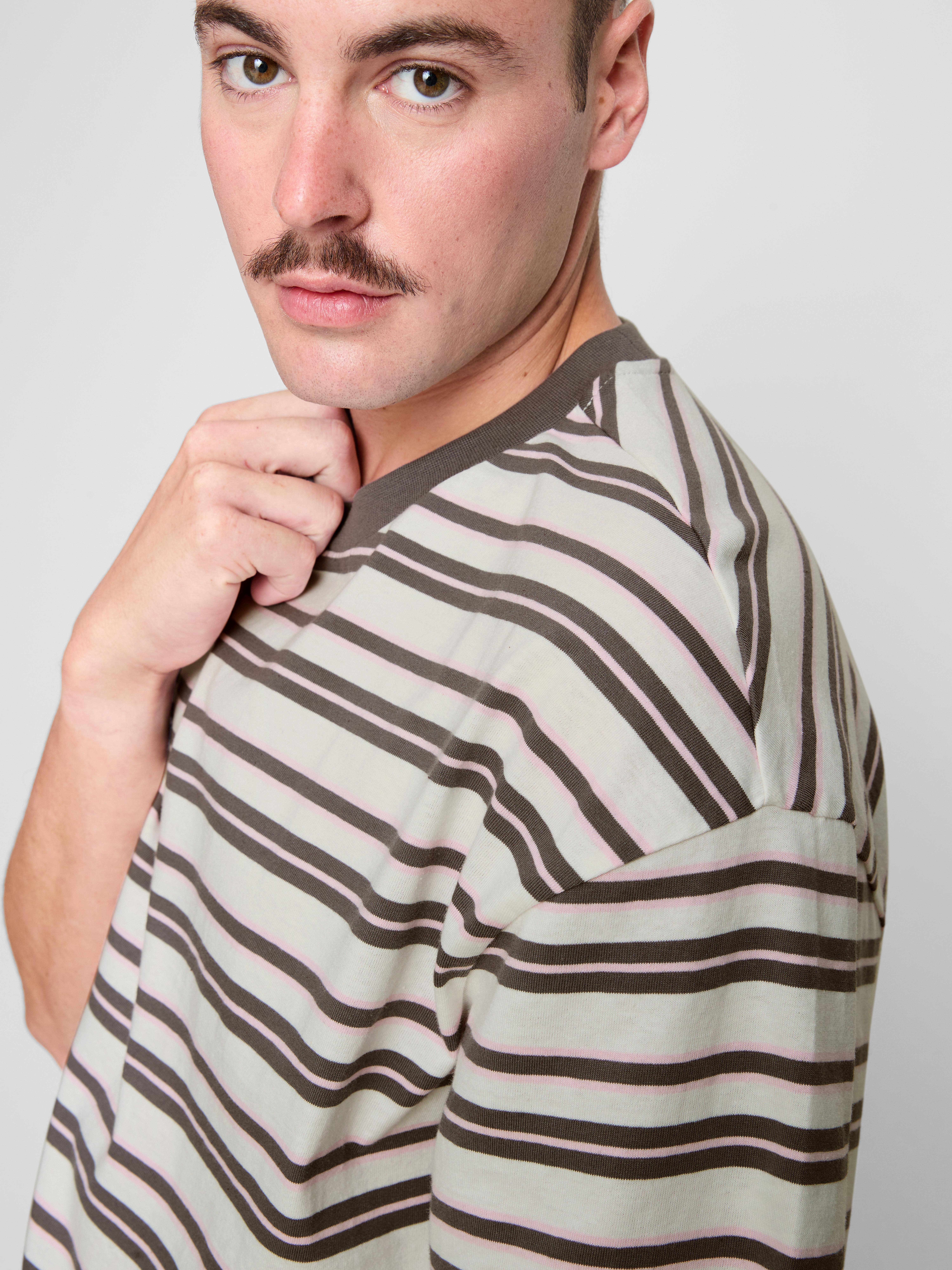 Pure Cotton Striped T-Shirt - Ivory