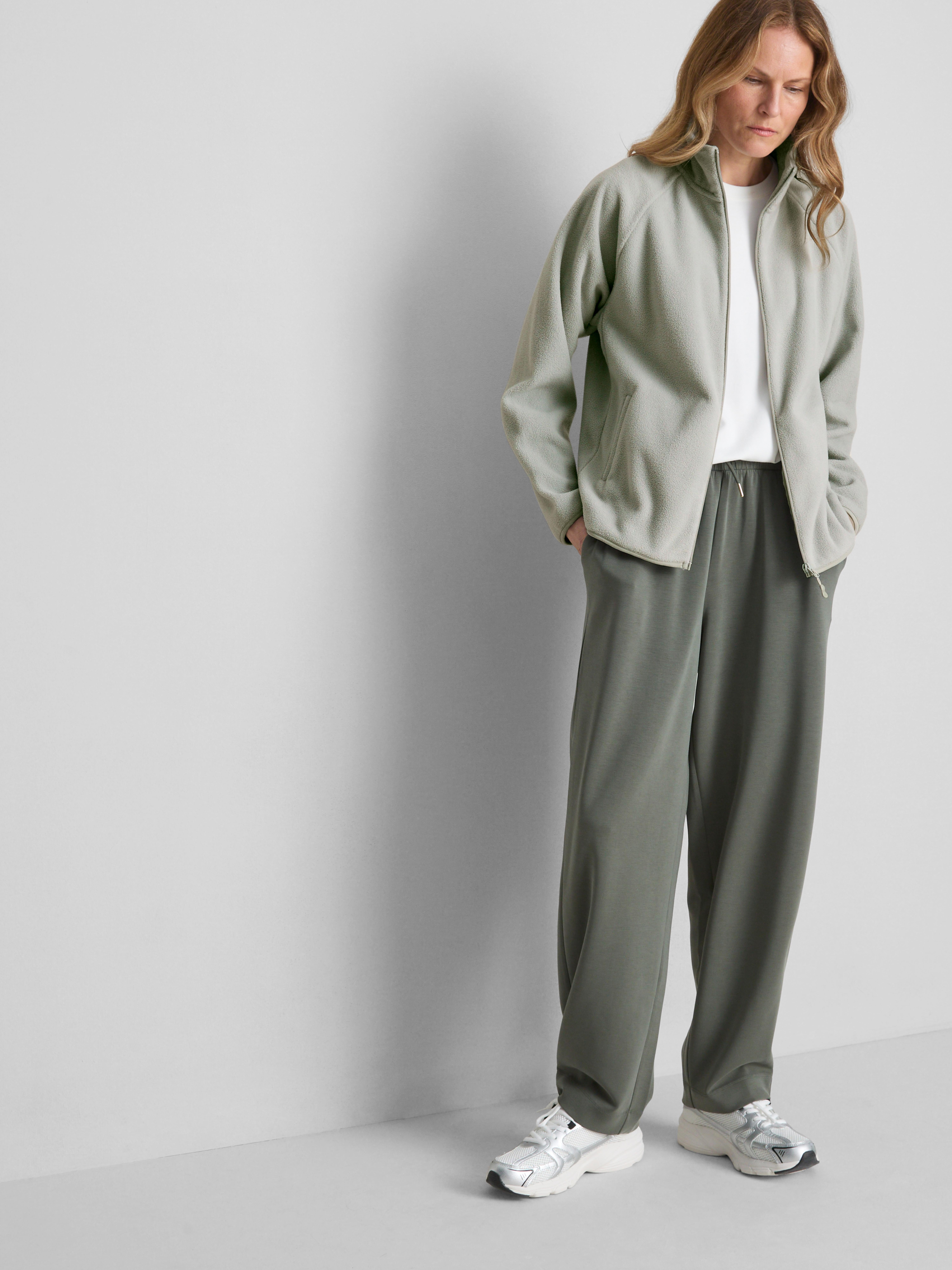 Zip-Up Funnel Neck Fleece - Light Green