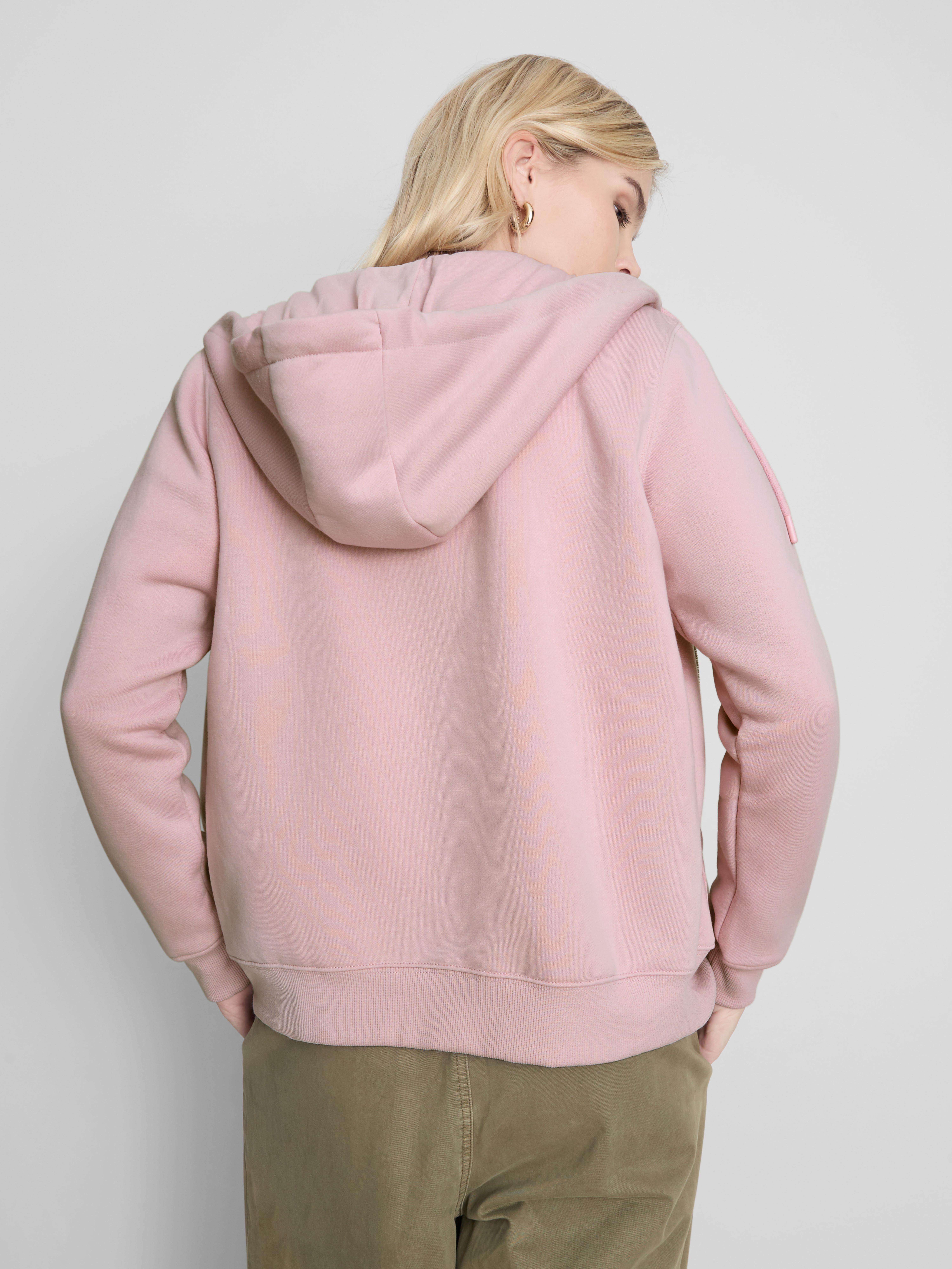 Essential Cotton Blend Zip Through Hoodie - Light Pink