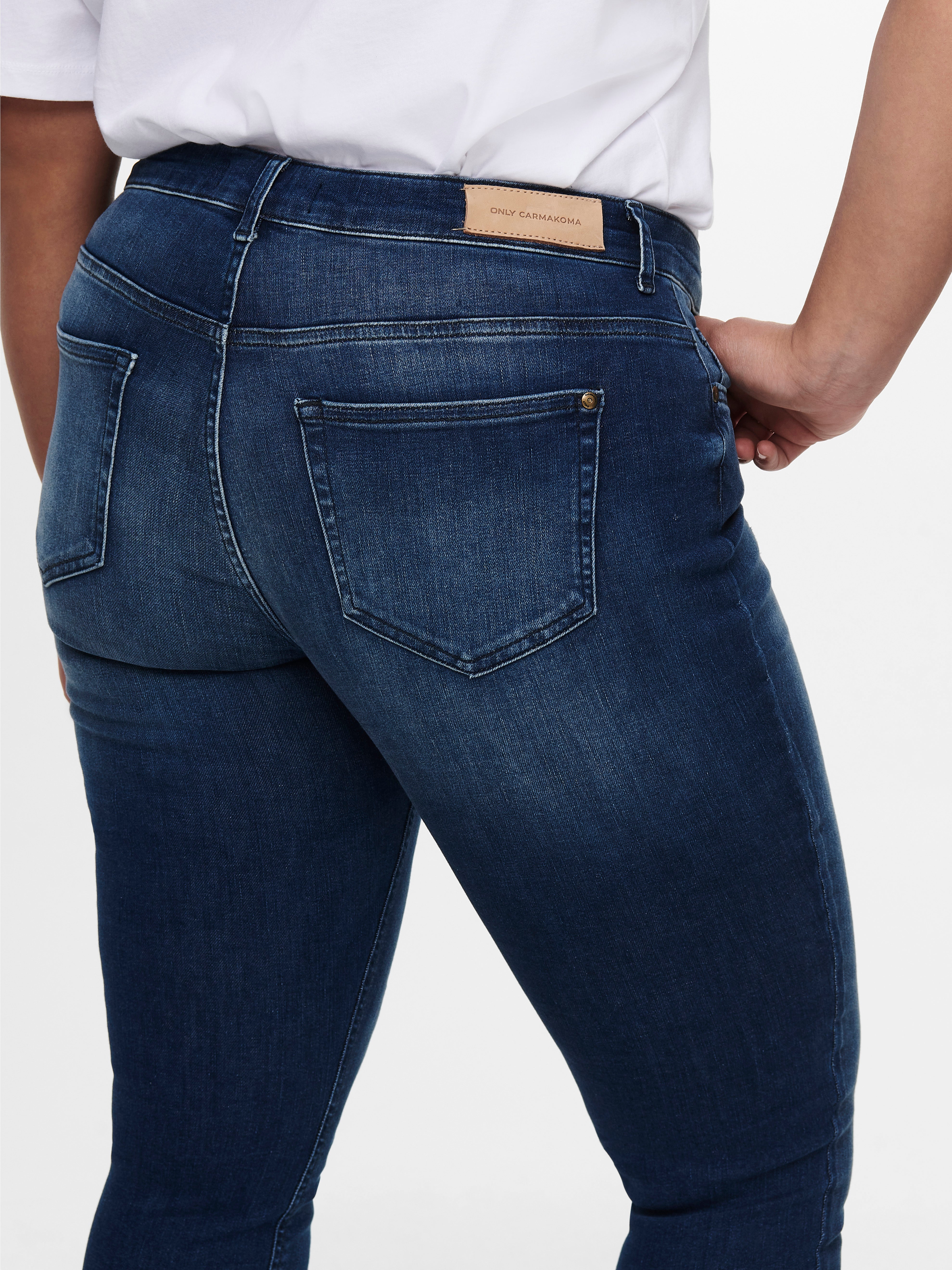 CARWILLY Regular waist Skinny Fit Ankle length Jeans Medium Blue Denim