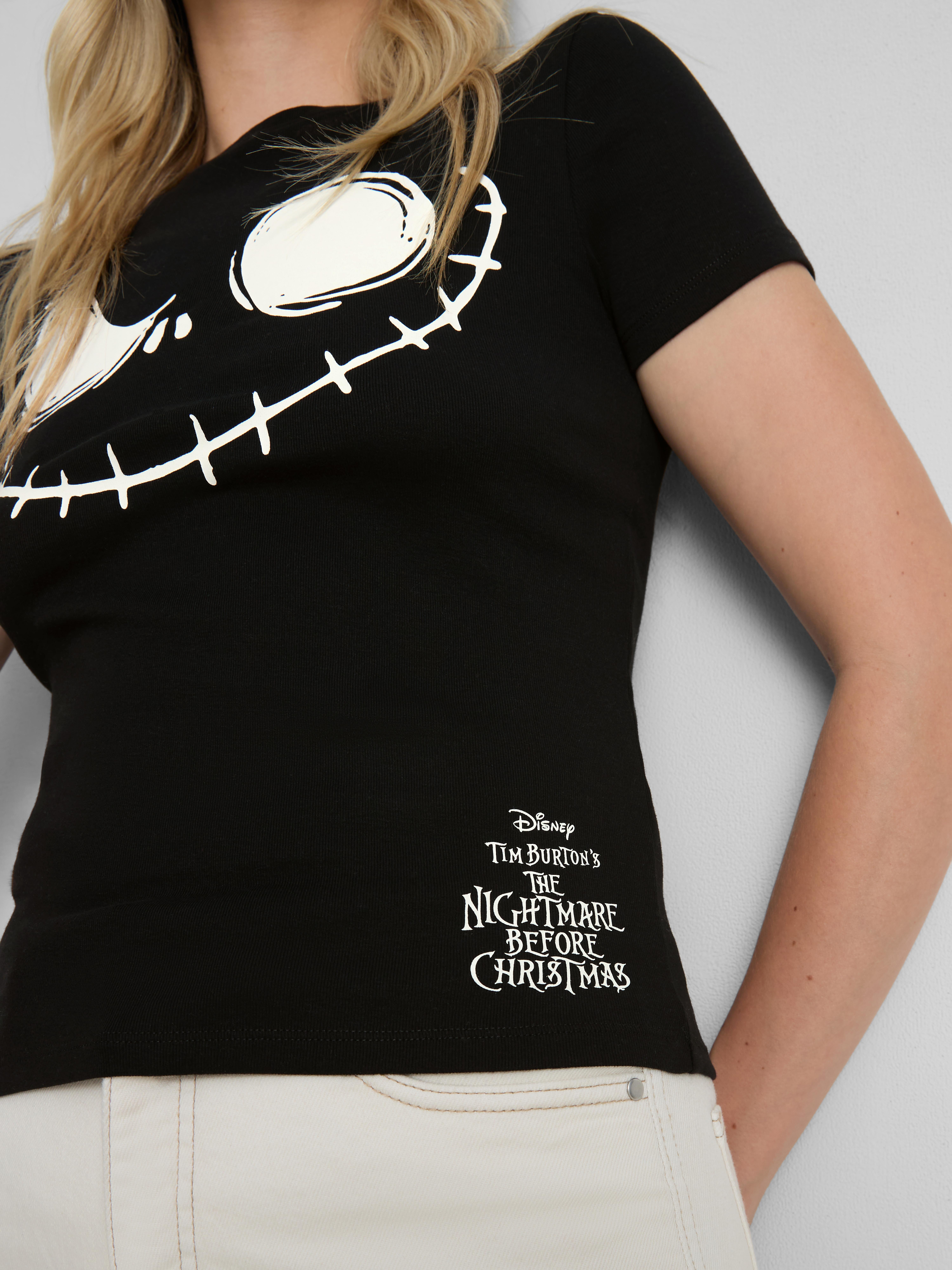 Disney Tim Burton's The Nightmare Before Xmas Graphic Baby Tee - Black