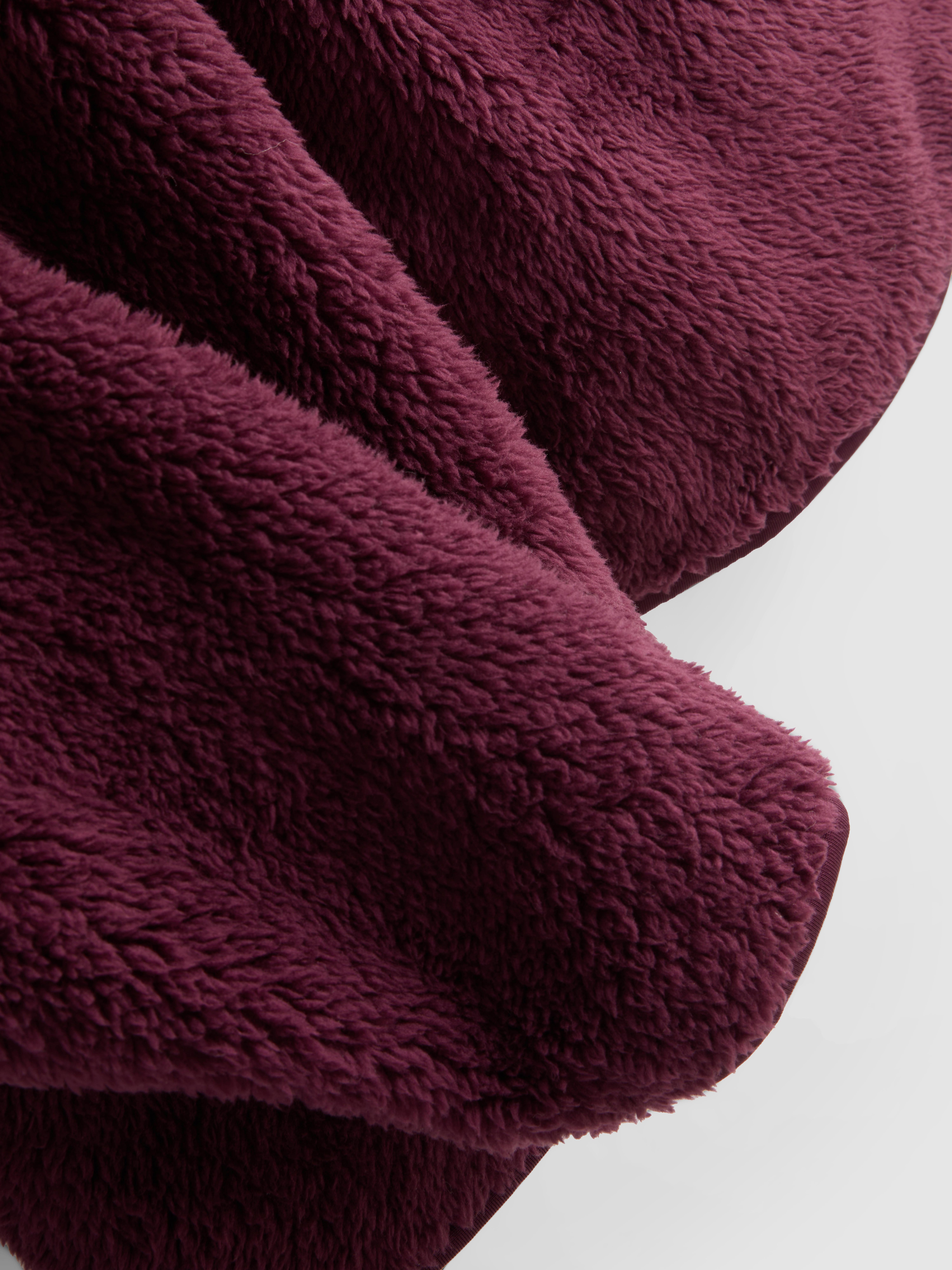 High-Neck Teddy Fleece - Burgundy