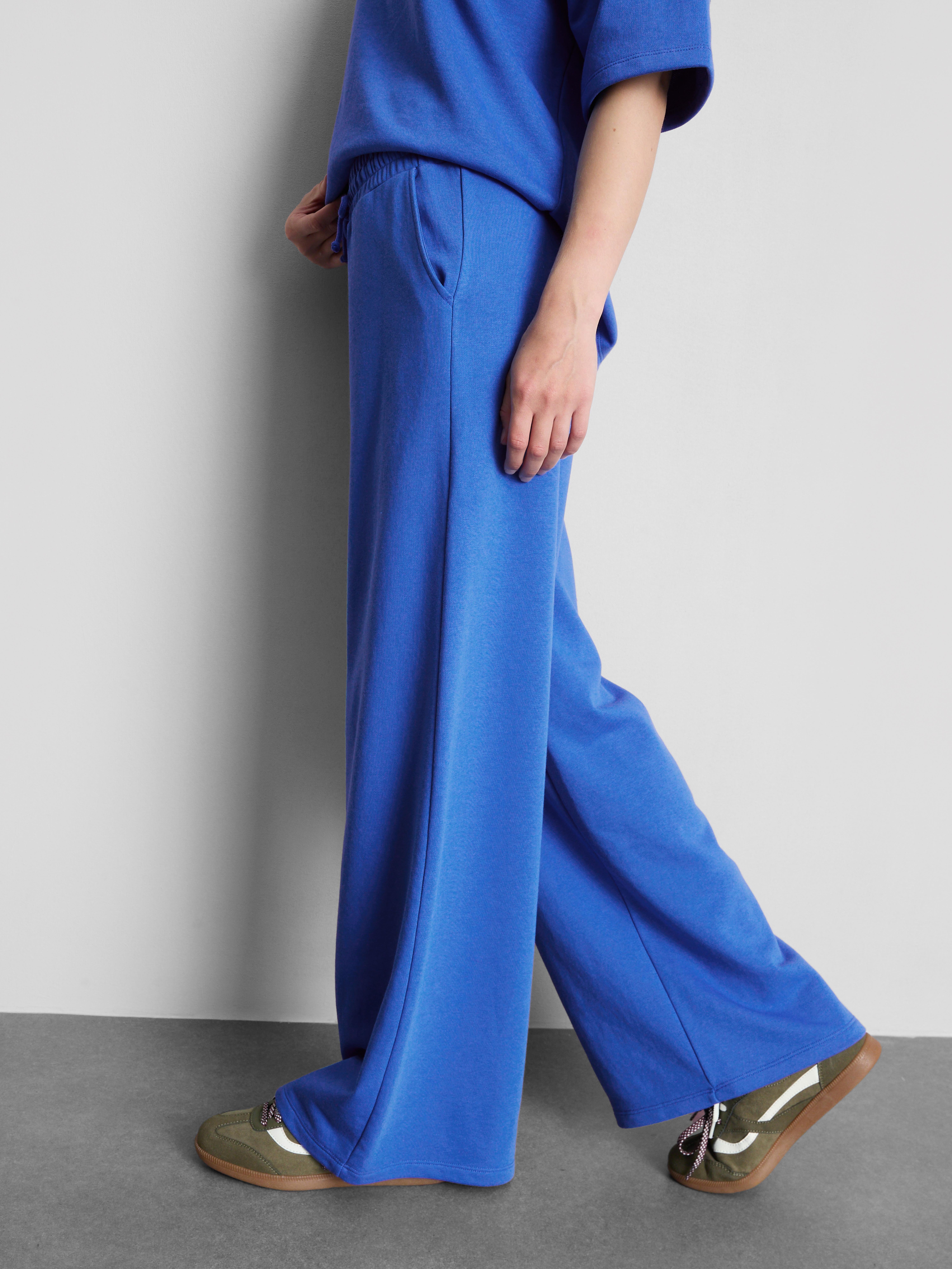 Wide-Leg Airport Tracksuit Bottoms - Bright Blue