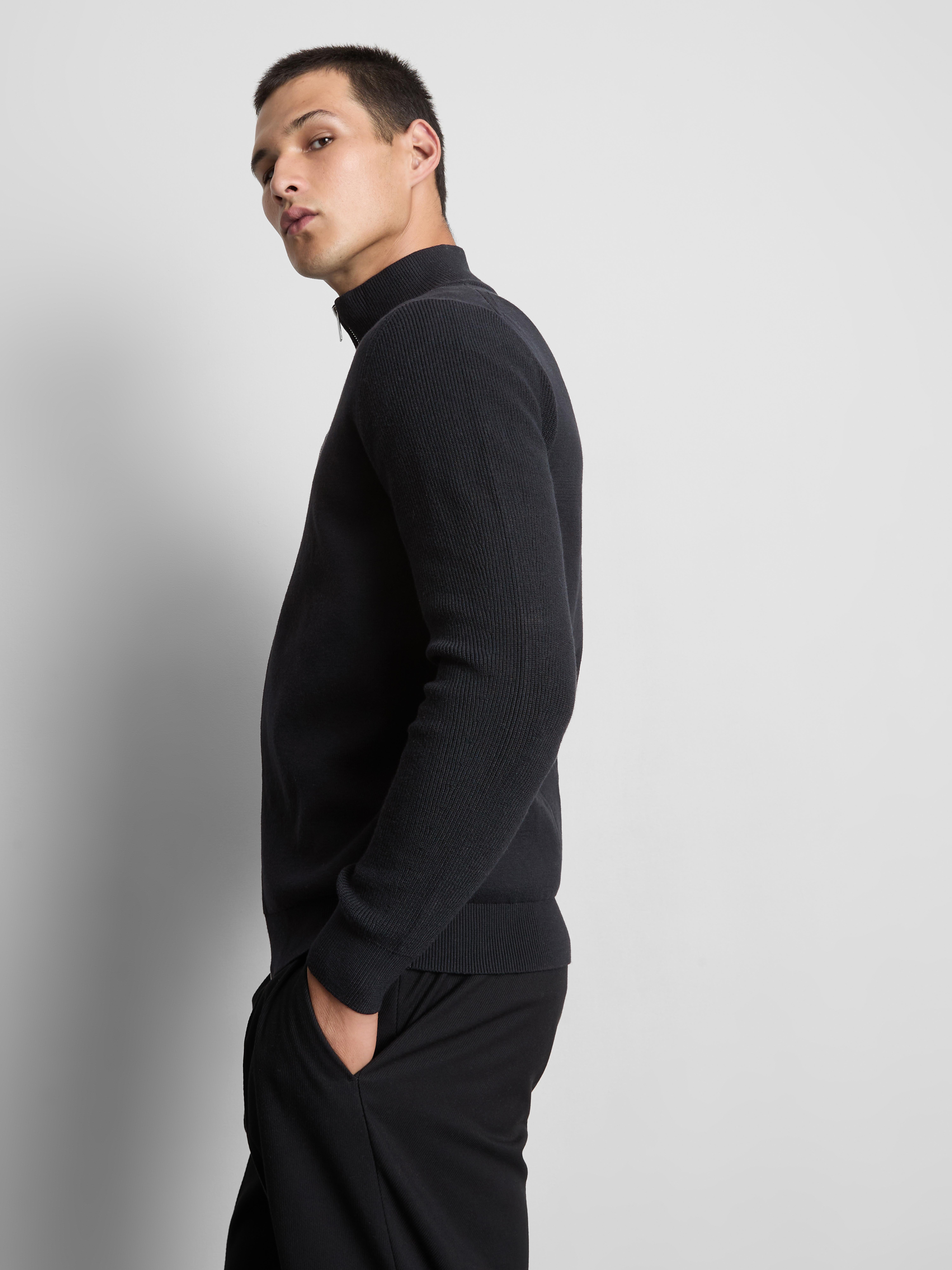 The Edit High-Neck Cardigan - Black