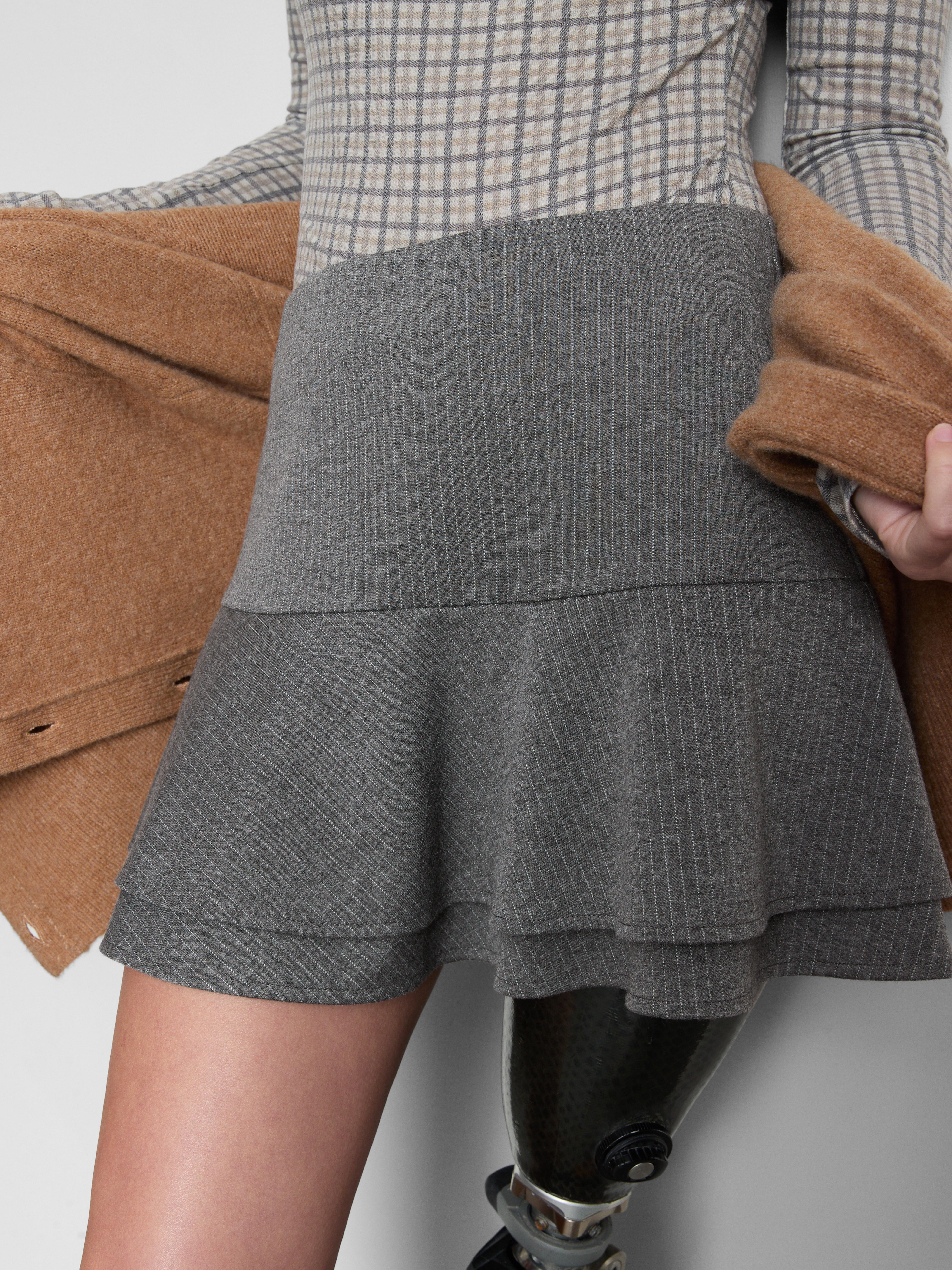 Jersey Mini Rara Skirt - Gray