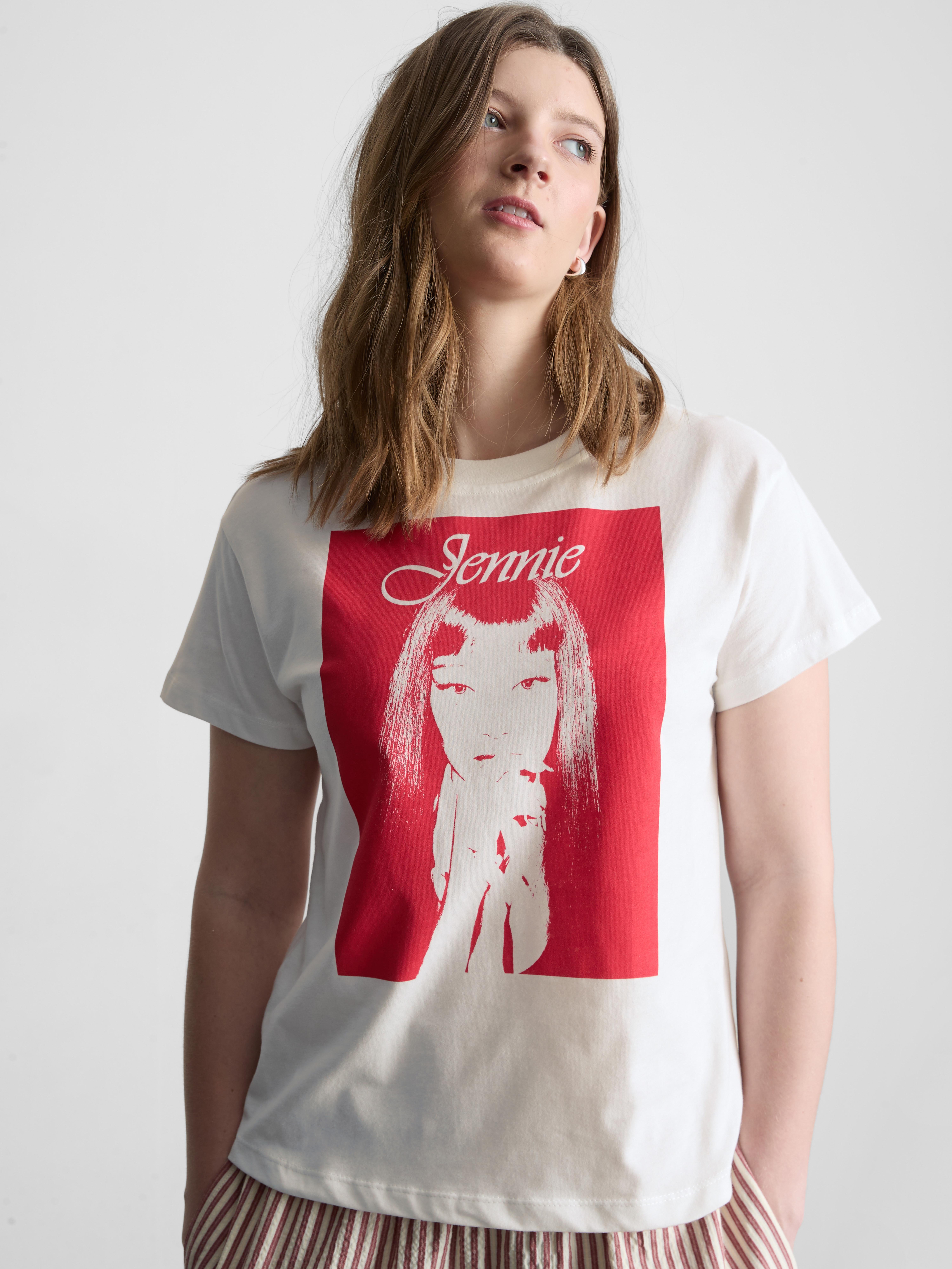 Jennie Cotton Graphic Tee - White