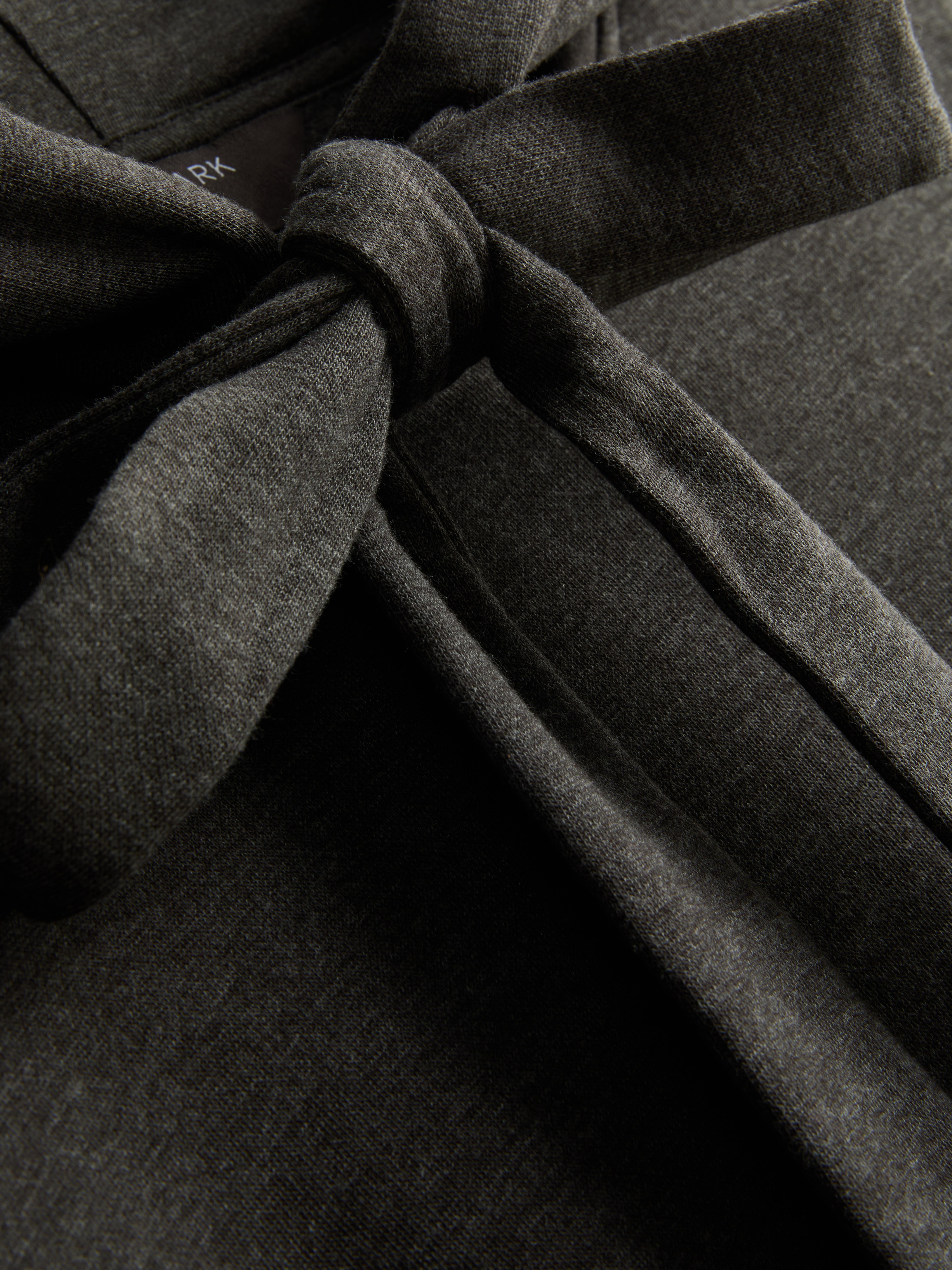 Paula Echevarría Cotton-Rich Bow Tie Hoodie - Charcoal Heather