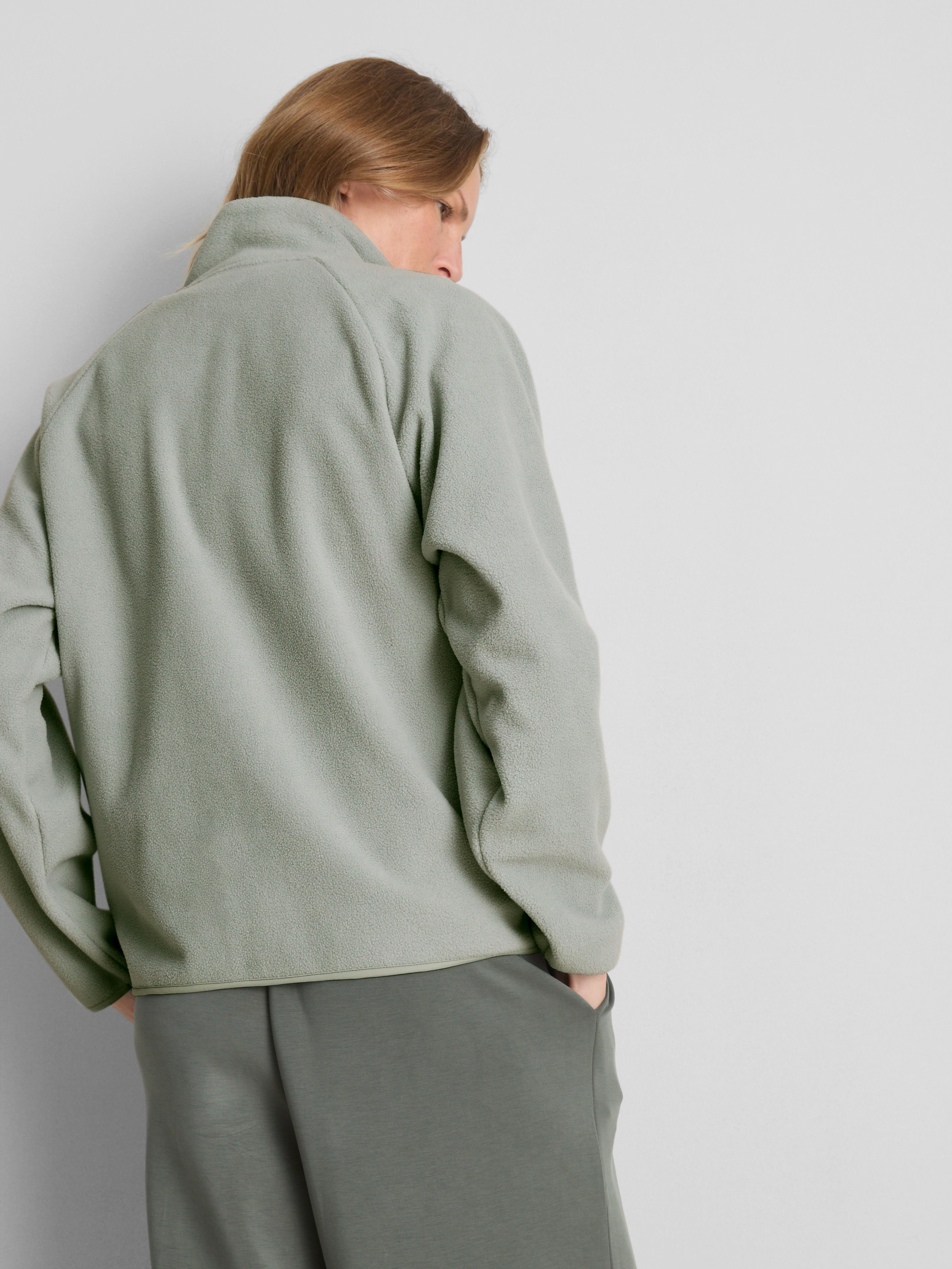 Zip-Up Funnel Neck Fleece - Light Green