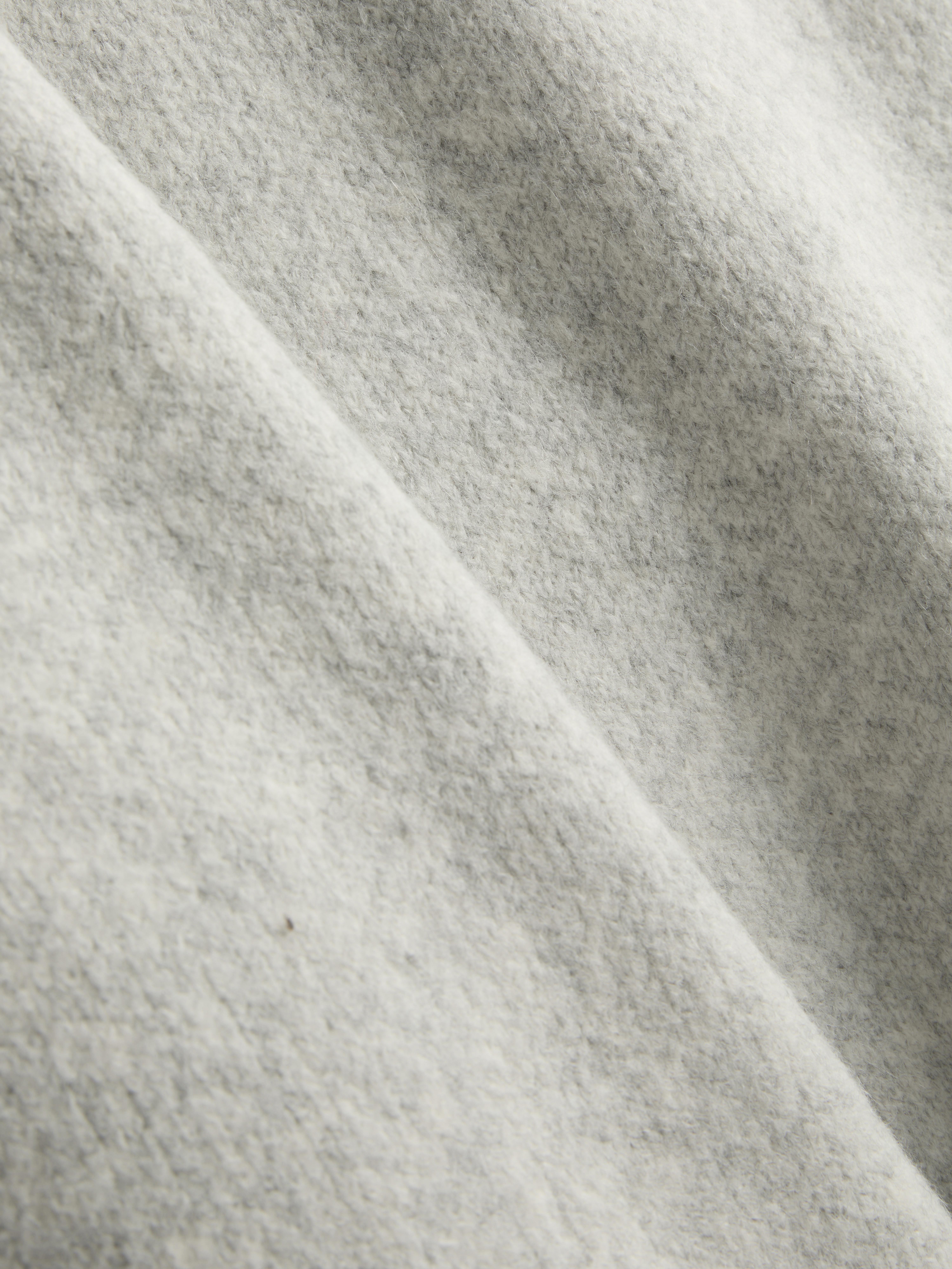 Wool Blend Oversized Crew Neck Sweater - Gray Heather