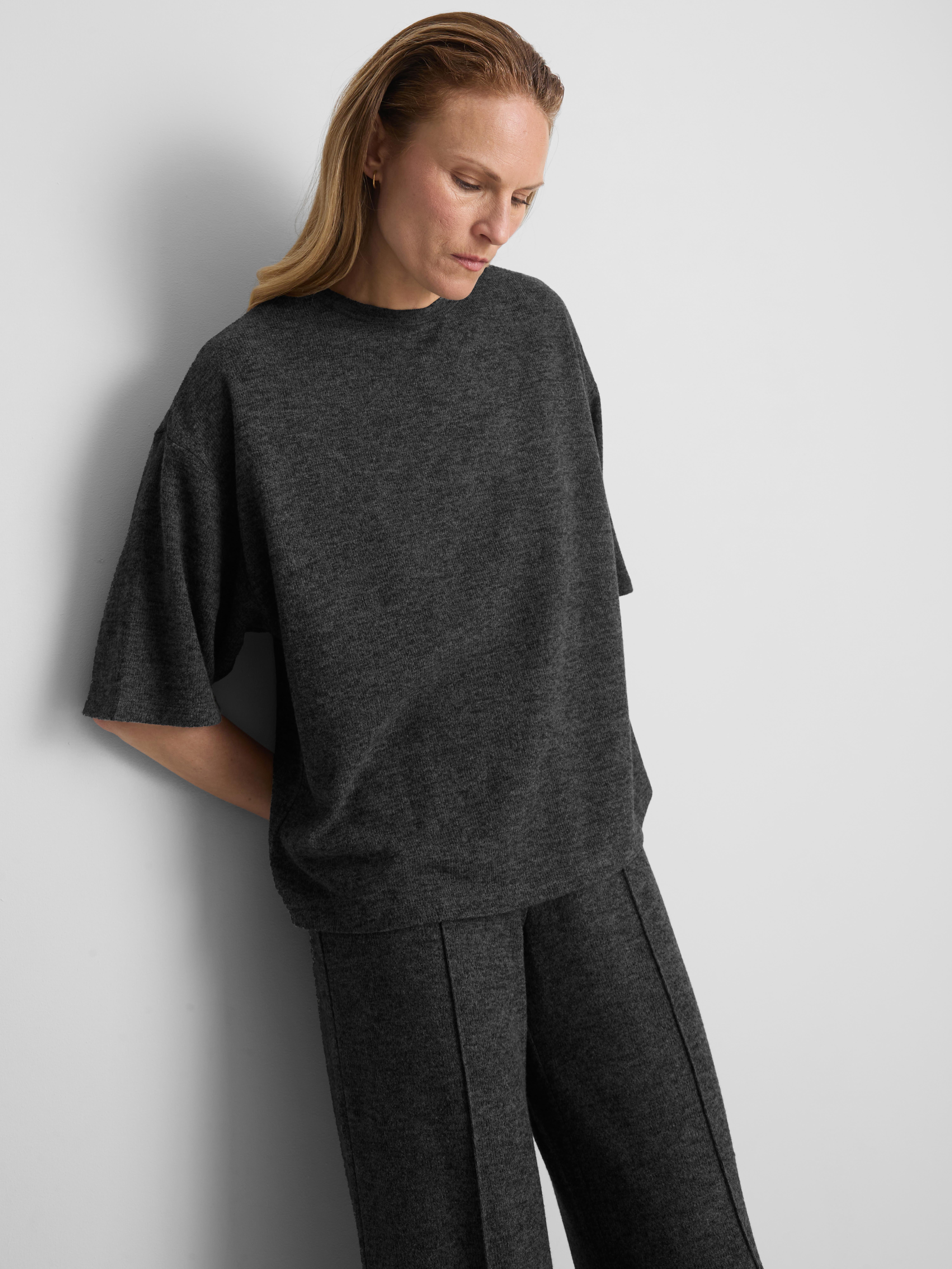Cozy Oversized Tee - Charcoal Heather