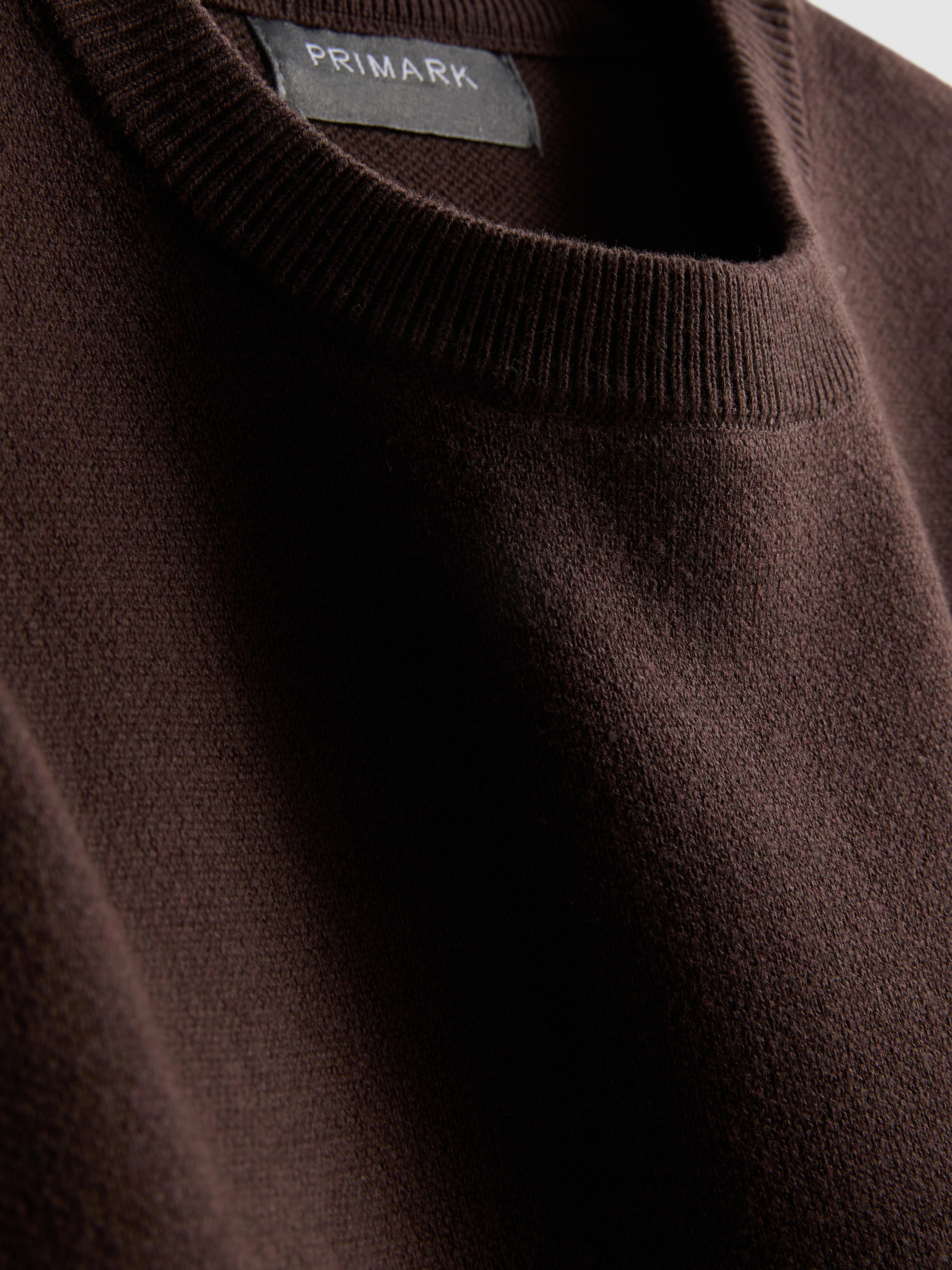 Crew Neck Sweater - Brown
