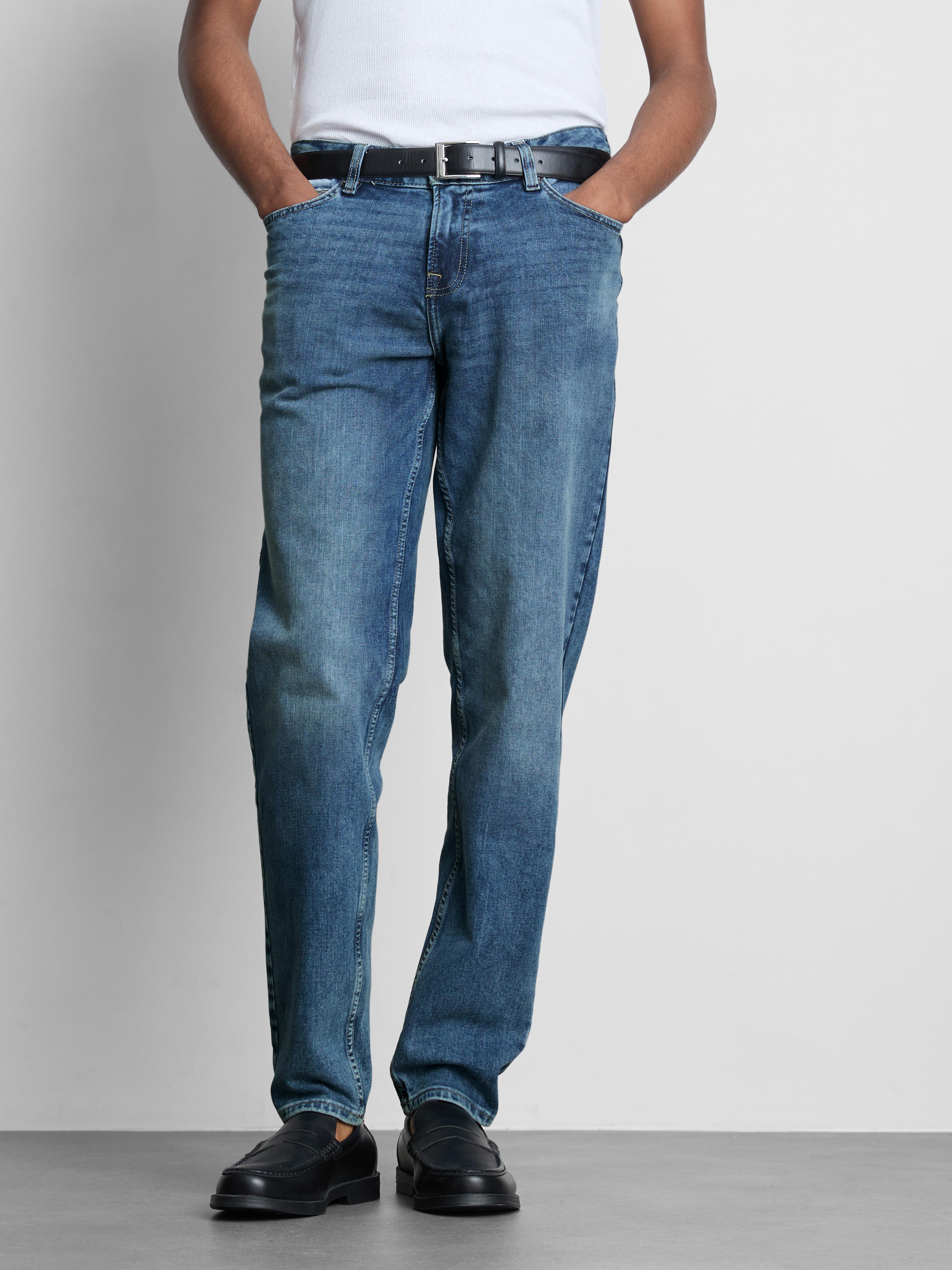Mid-Rise Slim Fit Jeans - Mid Blue