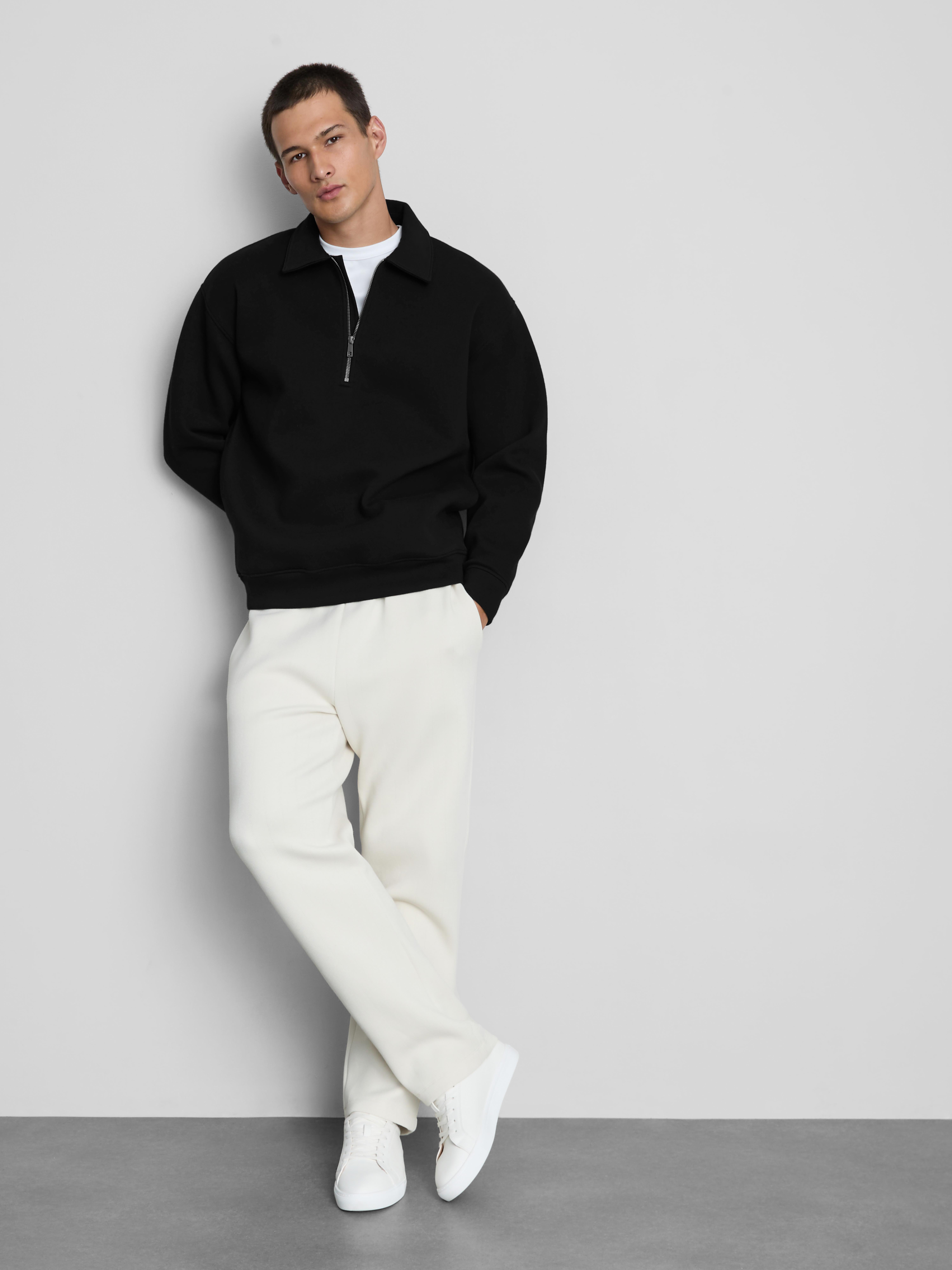 The Edit Quarter Zip Sweatshirt - Black