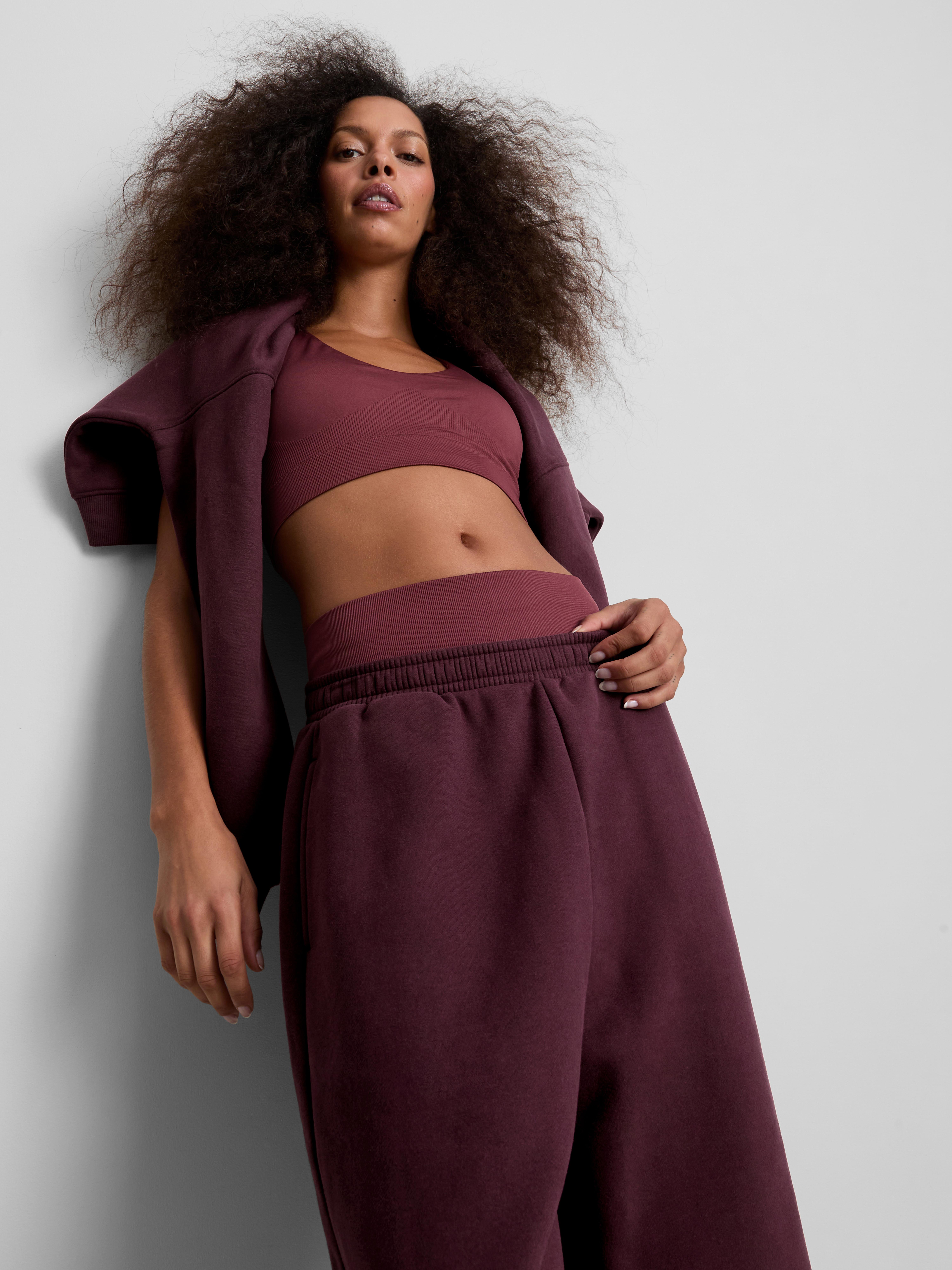 Primark Form | Cotton-Rich Oversized Cuffed Joggers - Burgundy