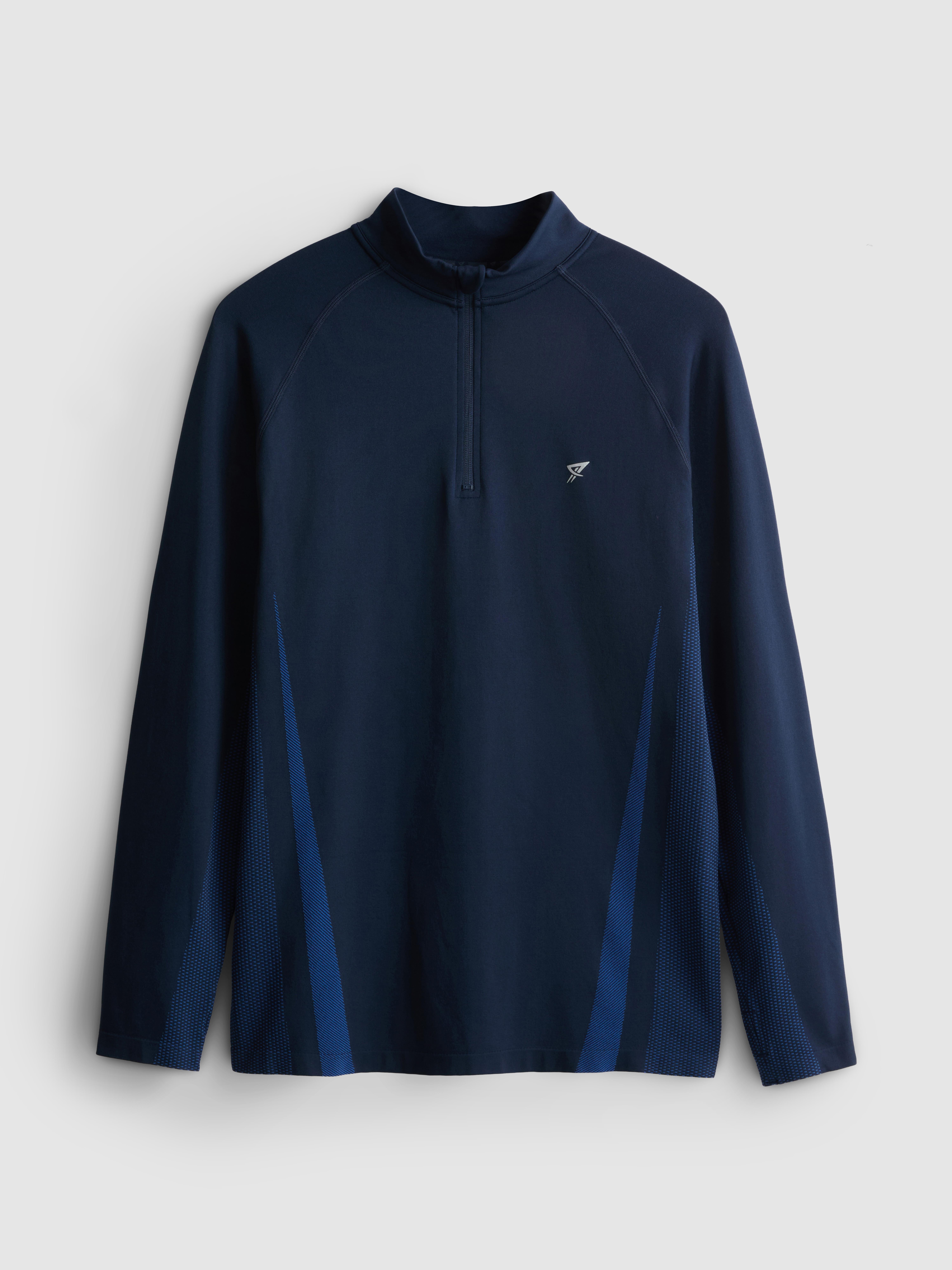 Quarter Zip Gym Top - Navy