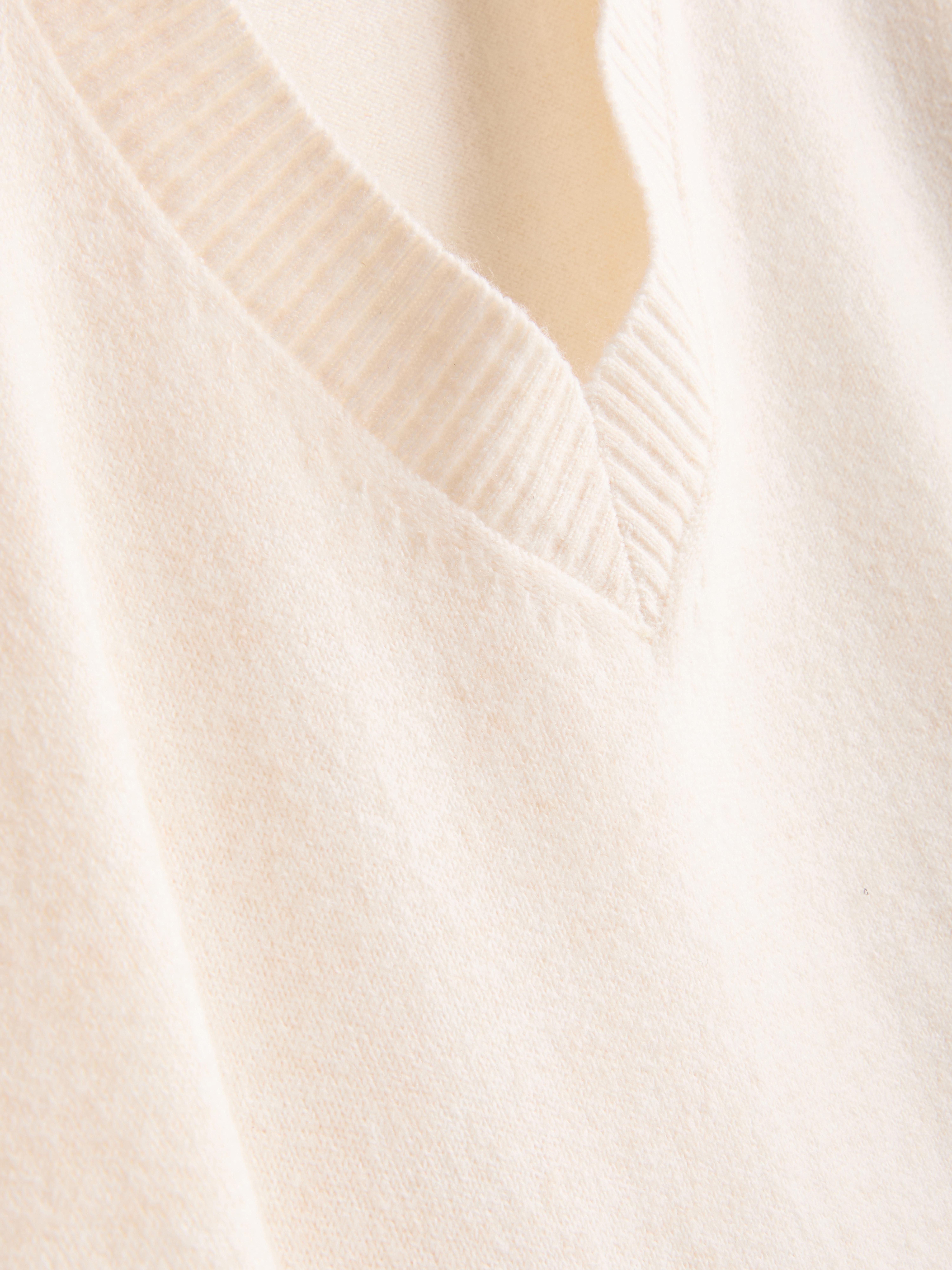 Knitted V-Neck Sweater - Ivory