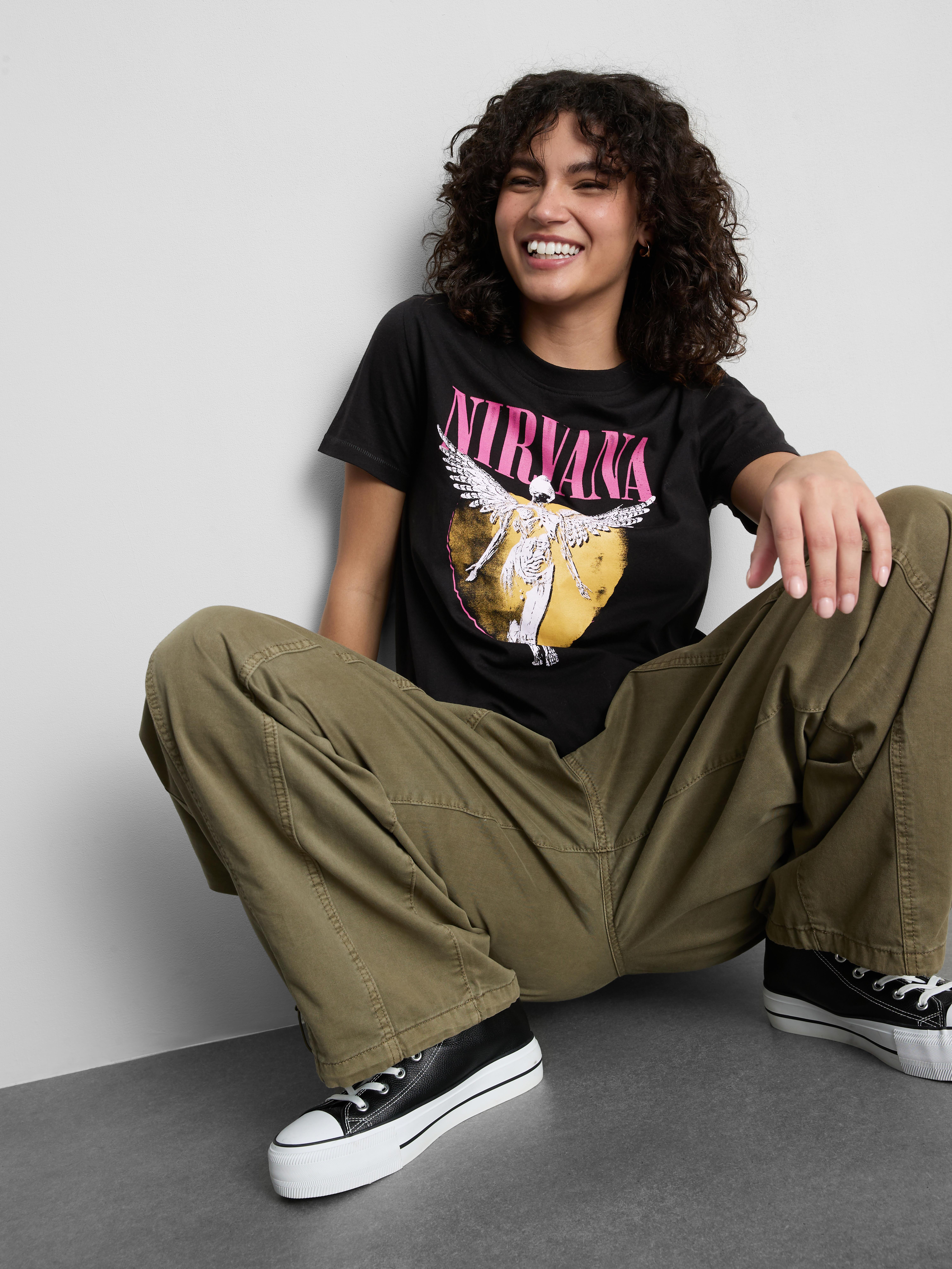 Nirvana Cotton Graphic Tee - Black