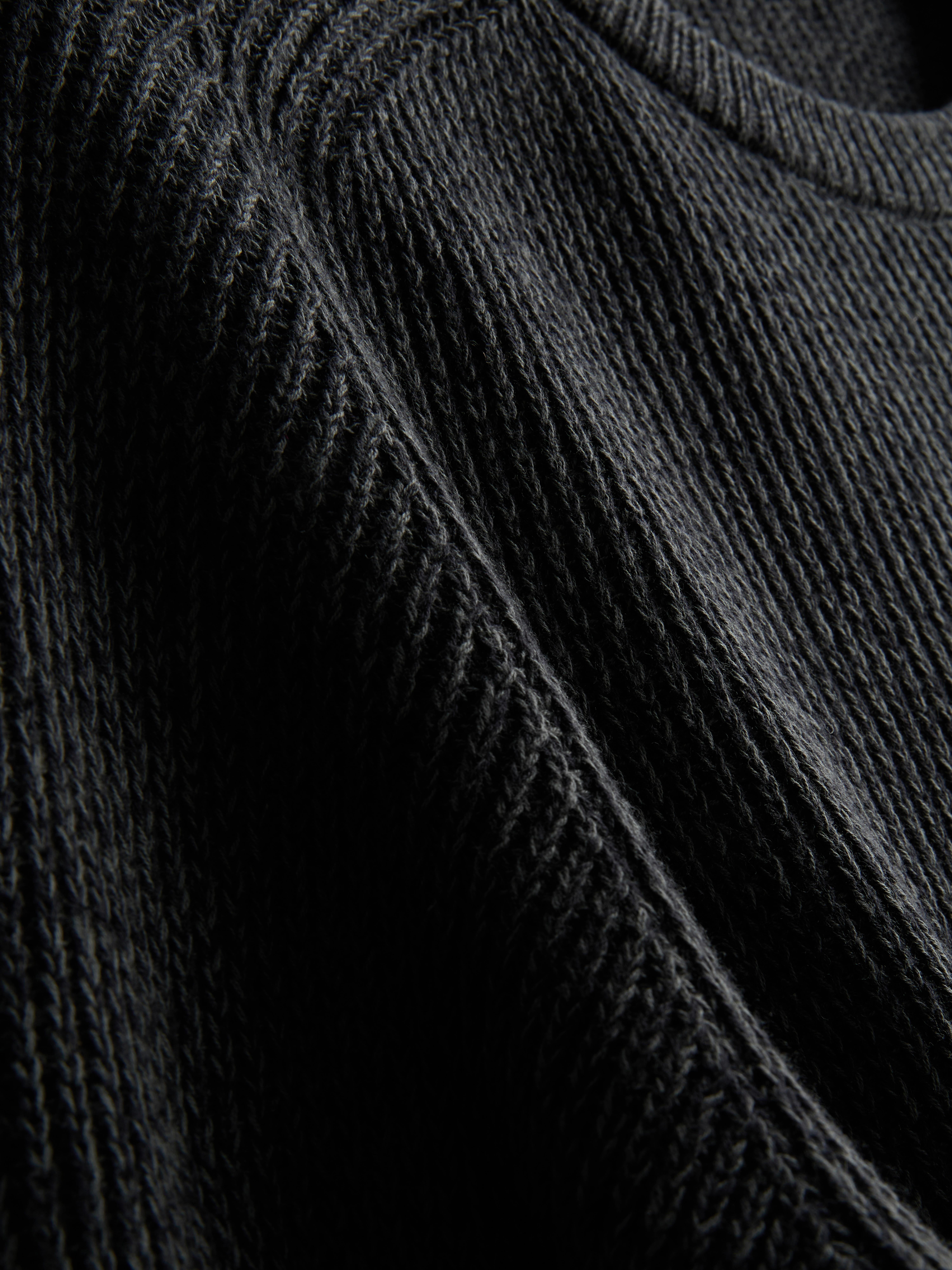 Cotton Rich Crew Neck Sweater - Charcoal