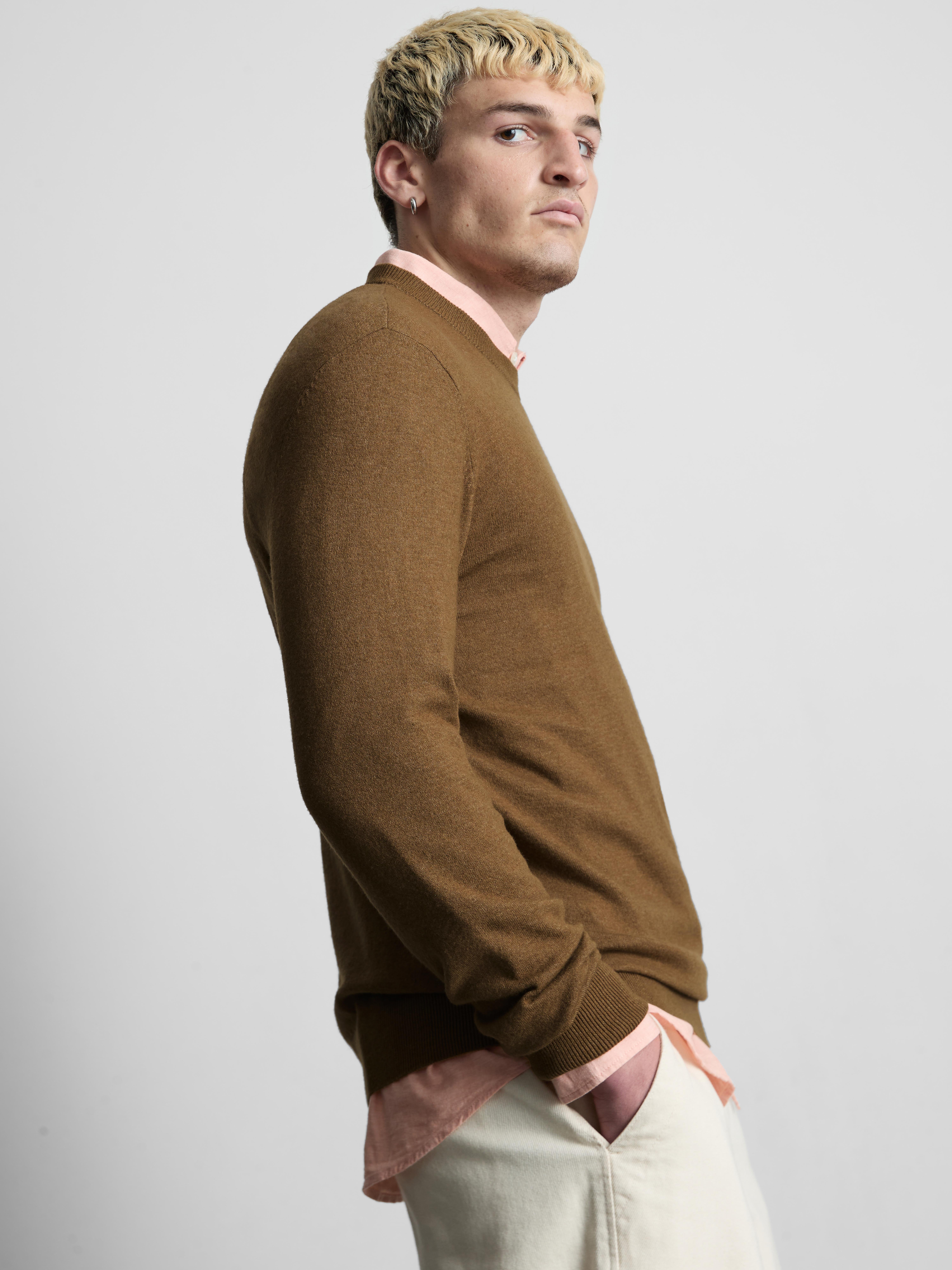 Crew Neck Sweater - Tan