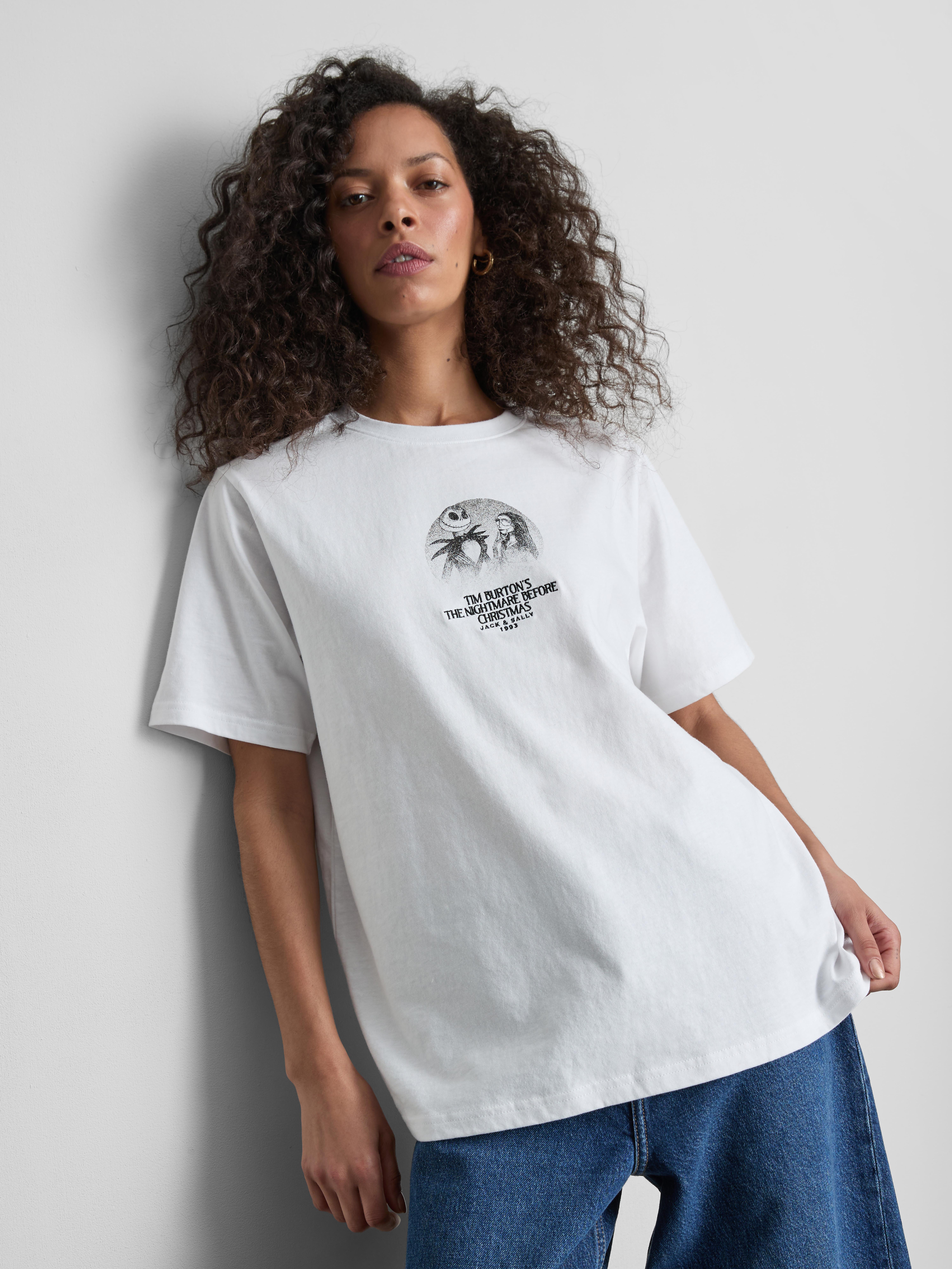 Disney Tim Burton's The Nightmare Before Christmas Pumpkin Graphic Tee - White