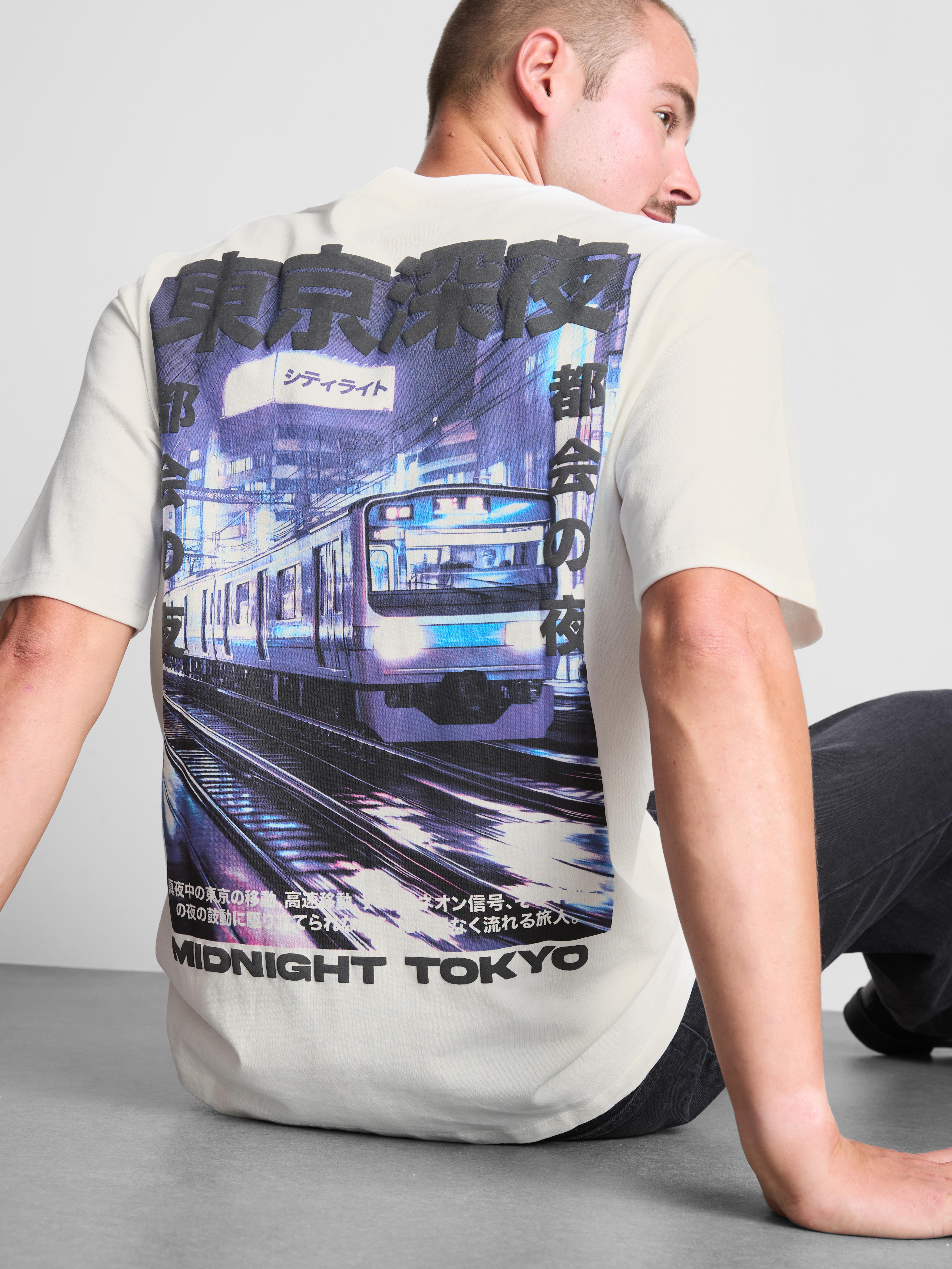 Midnight Tokyo Graphic T-Shirt - White