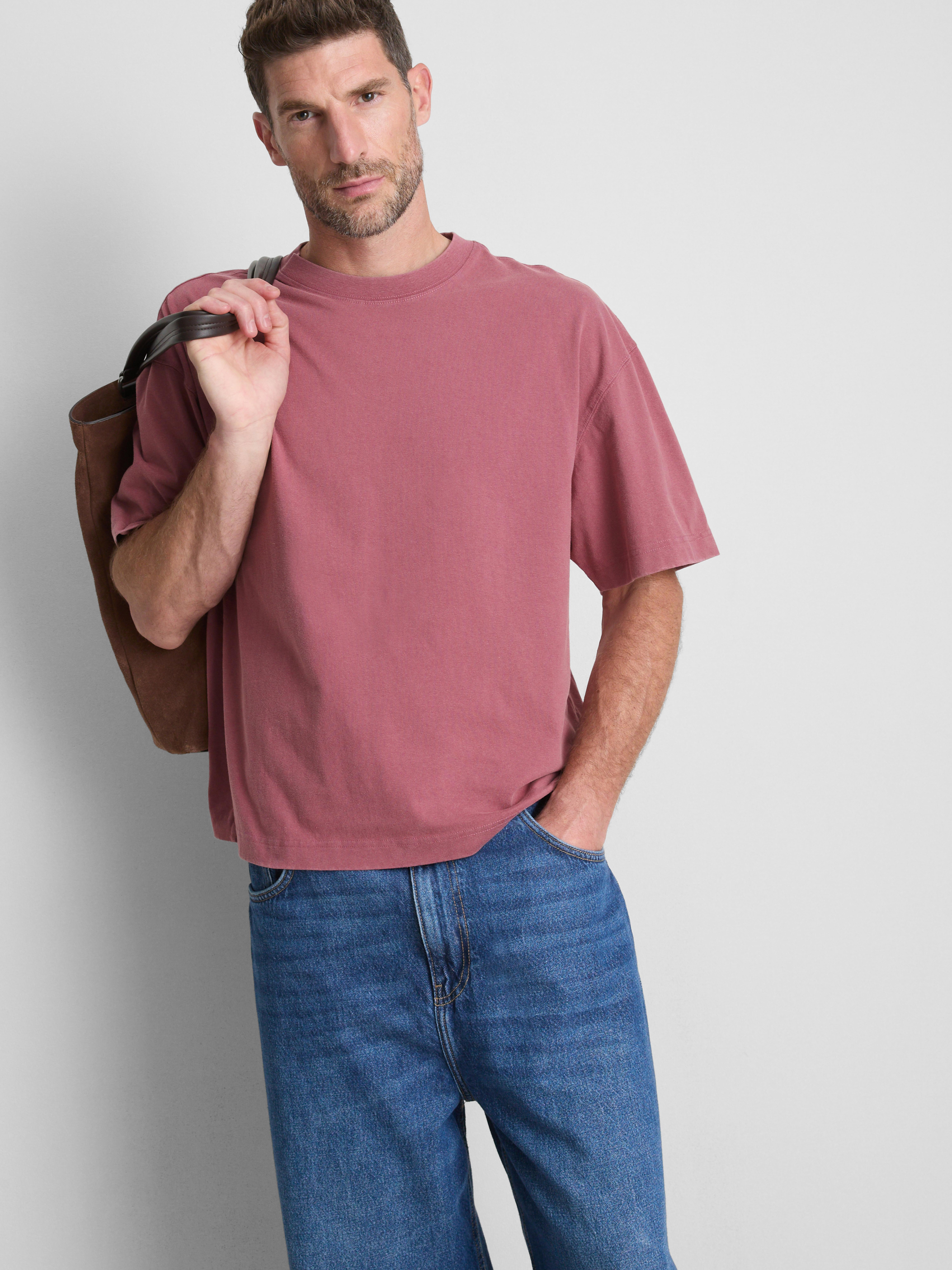 Pure Cotton Boxy T-Shirt - Pink