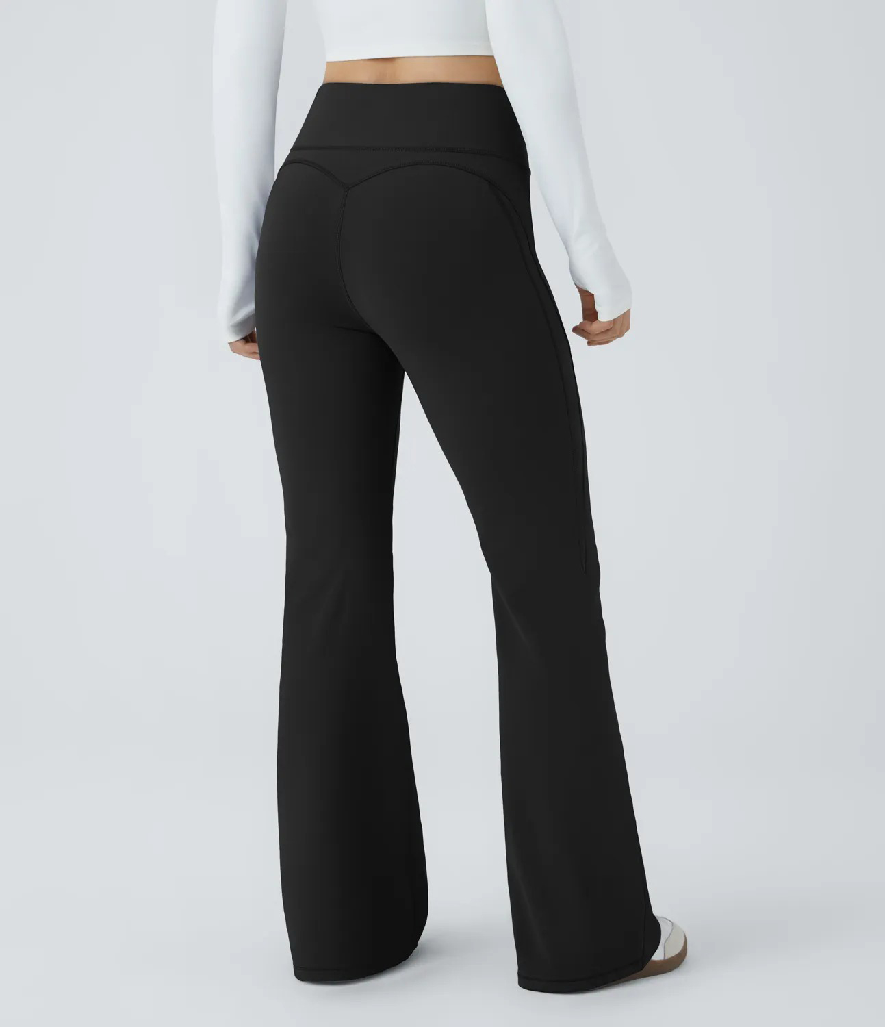 V Shaped High Waisted Thermal Yoga Flare Pants