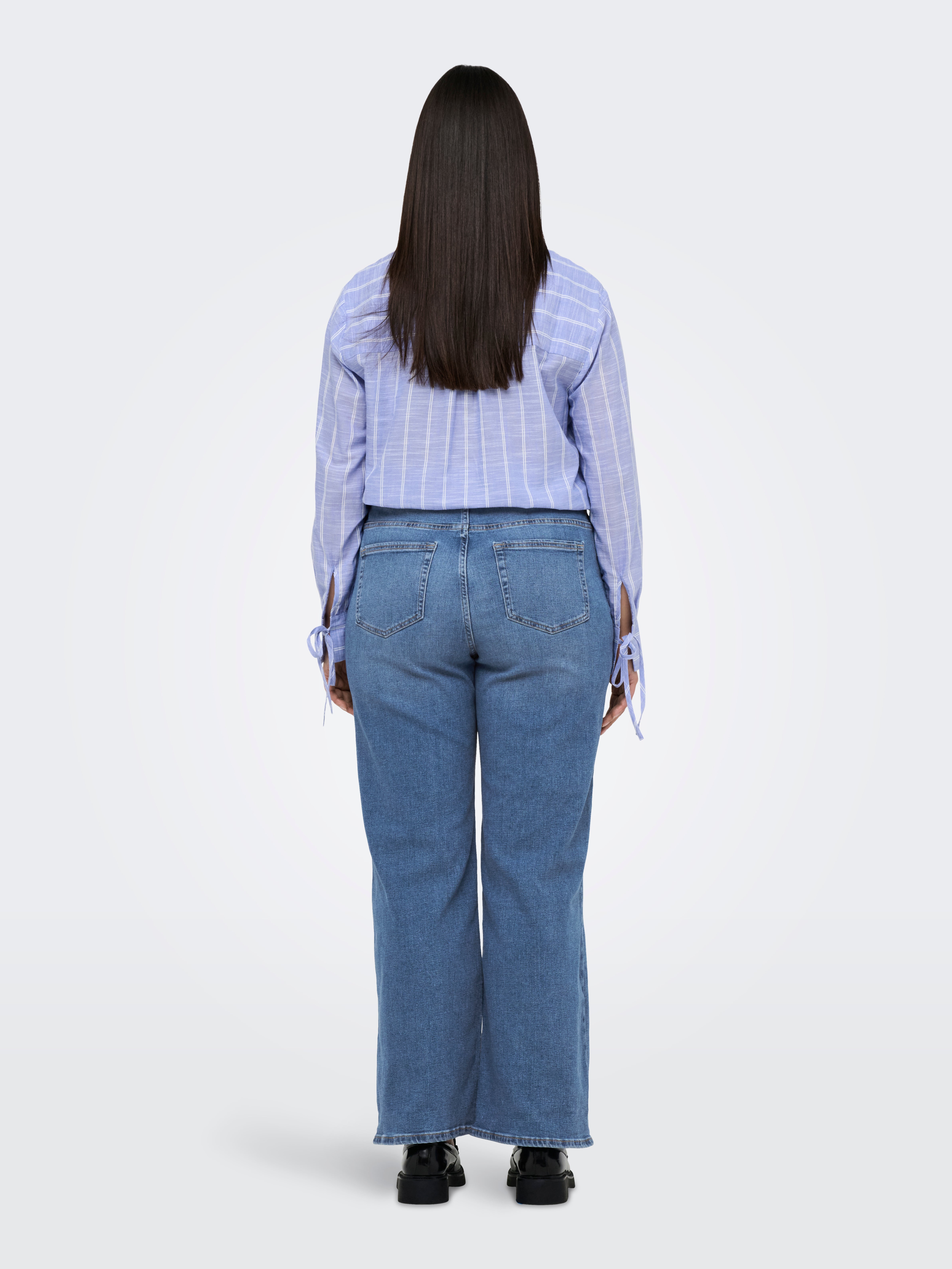 CARBILLY High waist Wide Leg Fit Jeans Light Blue Denim