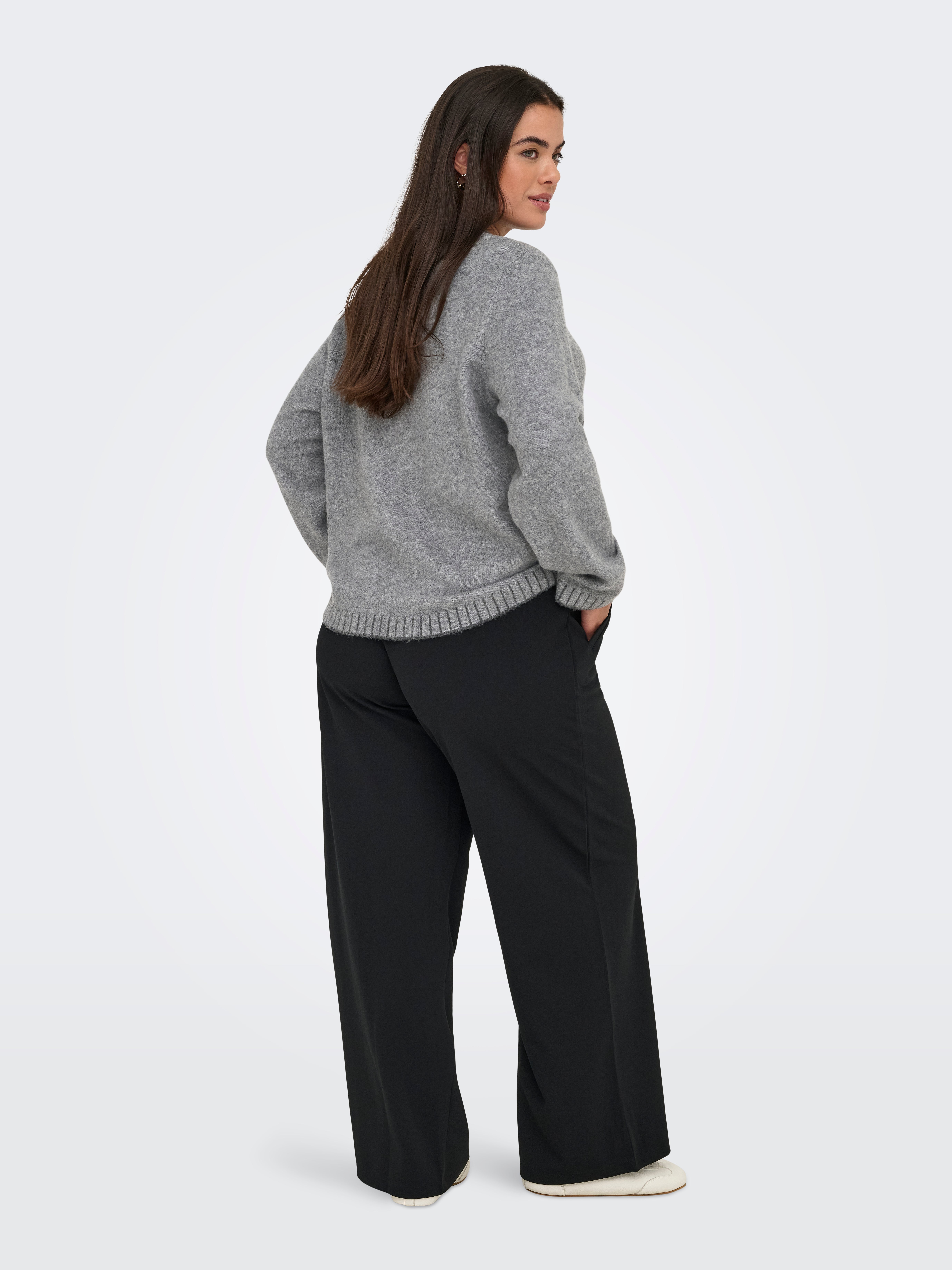 CARFINA Knitted pullover Medium Grey Melange