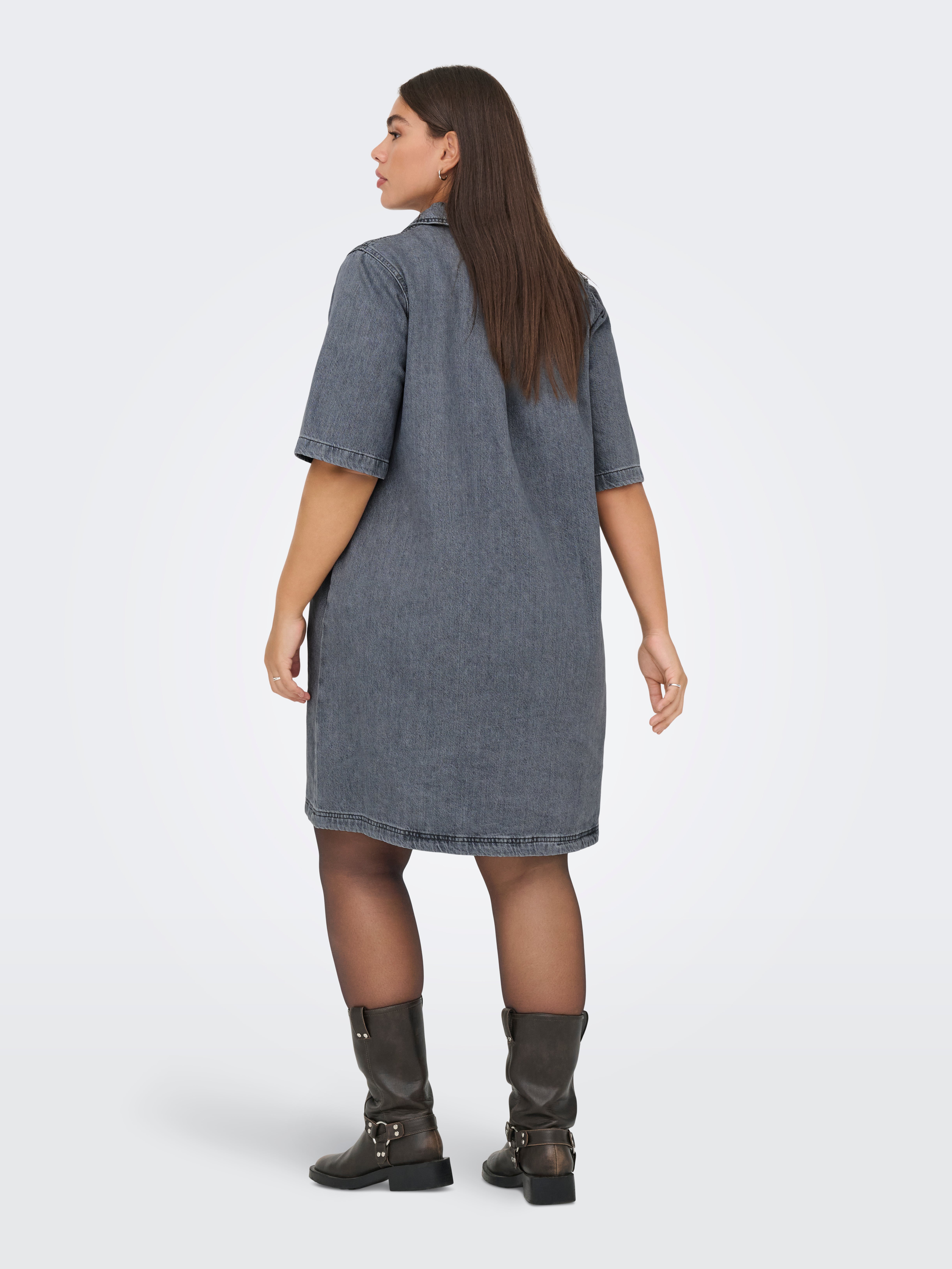 CARGRY Short dress Medium Grey Denim