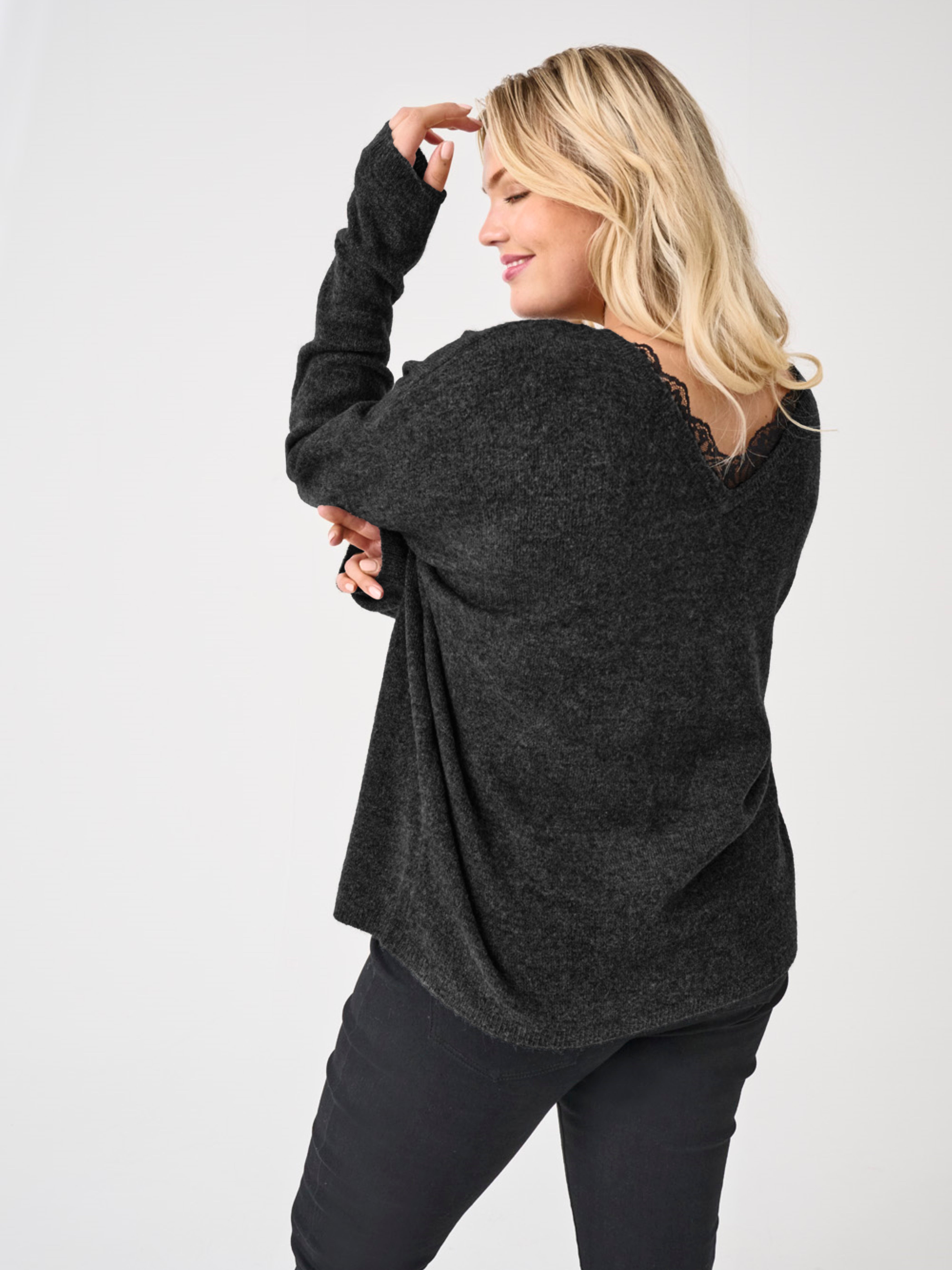 CARMANIFESTA reversible Knitted pullover Dark Grey Melange