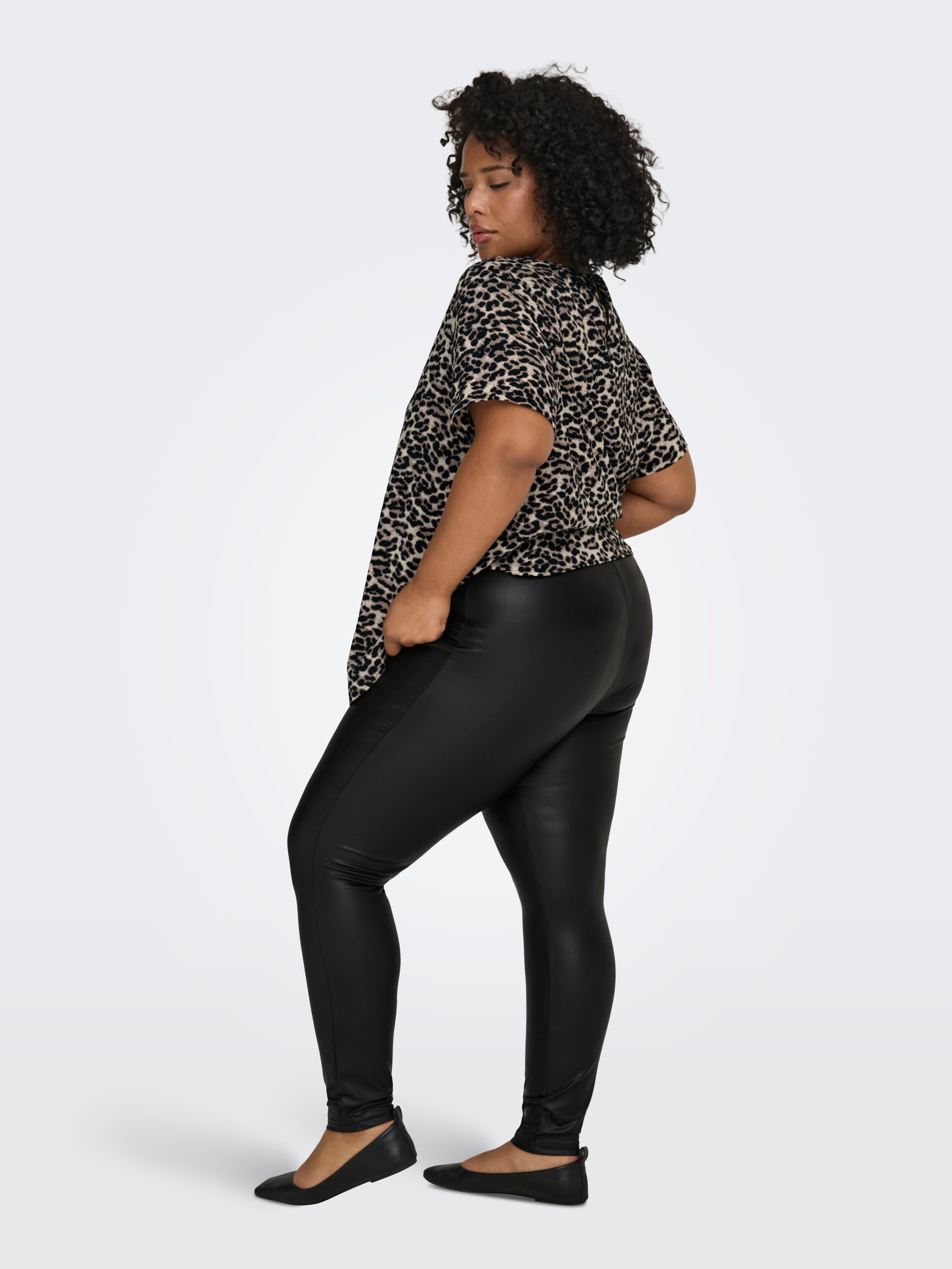 CARROOL Skinny Fit coated Leggings Black