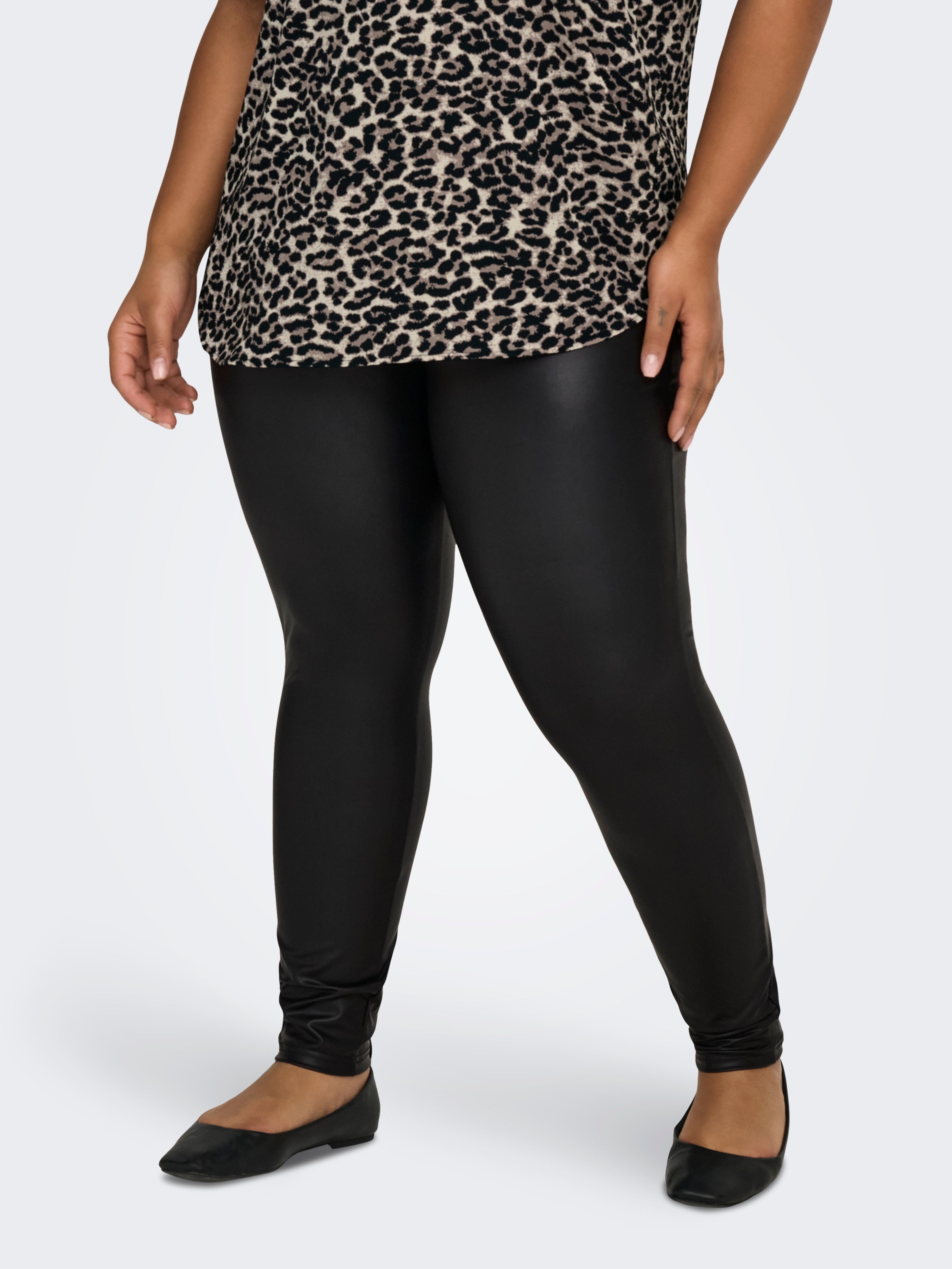 CARROOL Skinny Fit coated Leggings Black