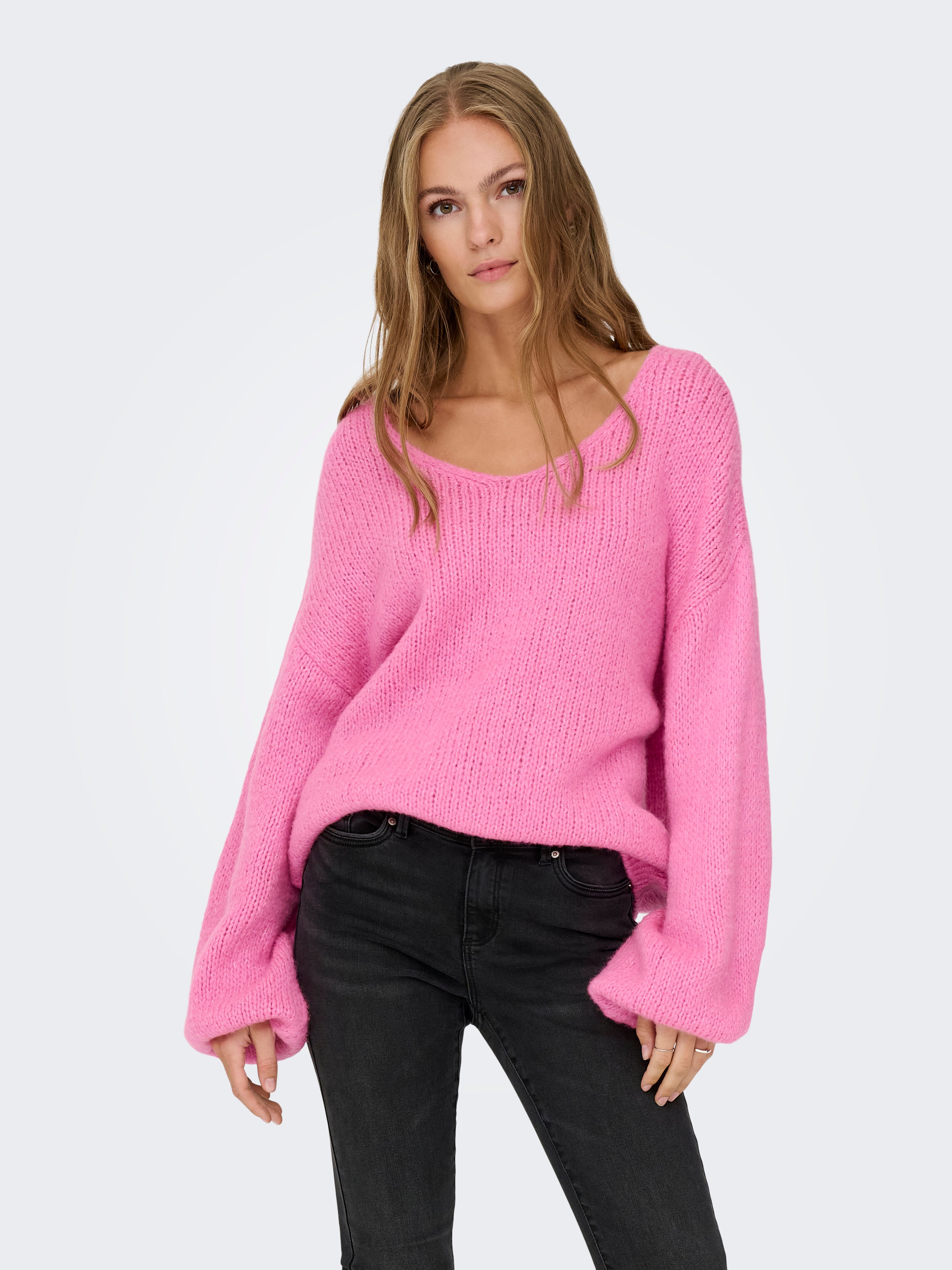 JDYDINEA Knitted pullover Super Pink