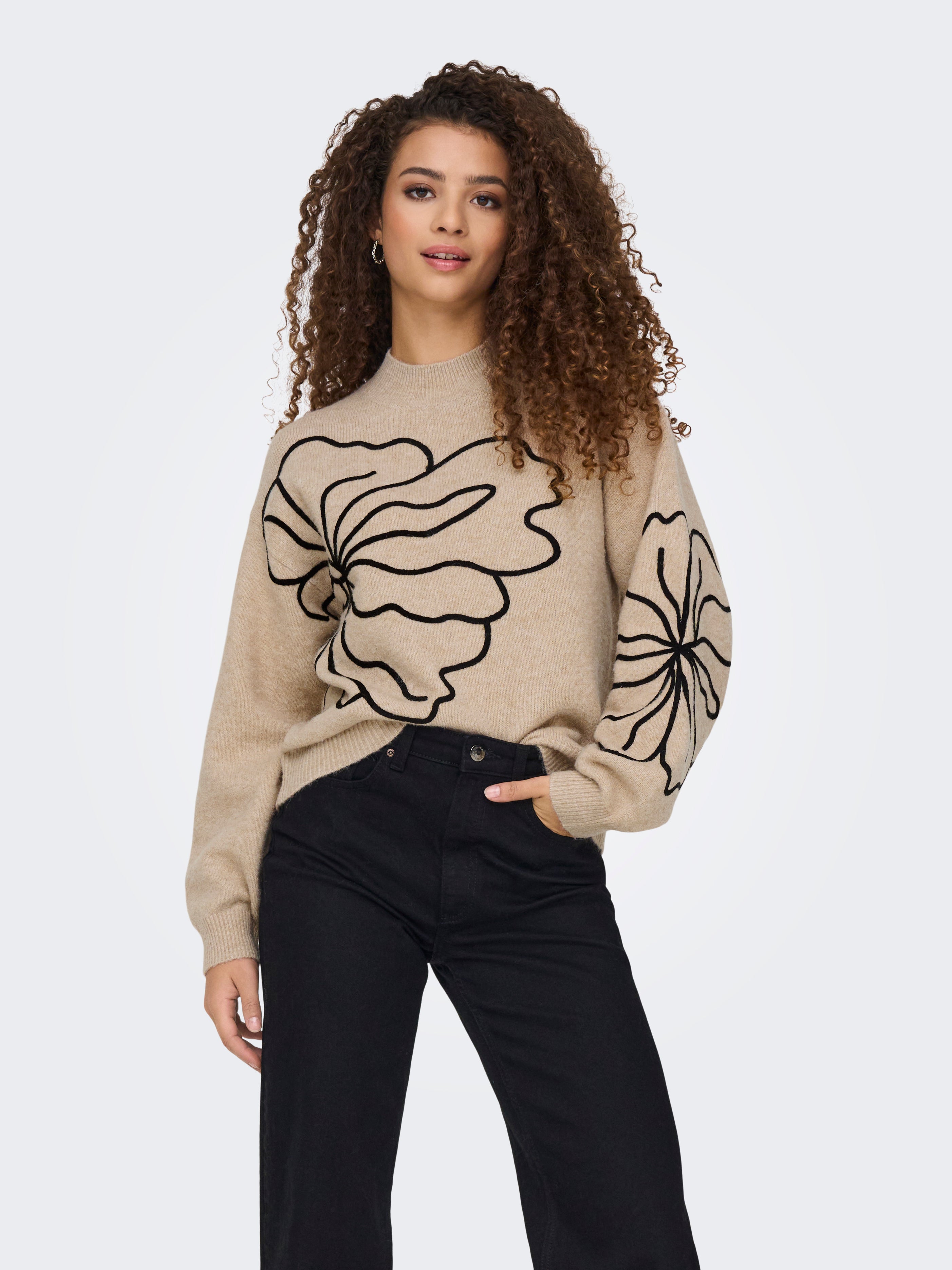JDYJELLA Knitted pullover Cement