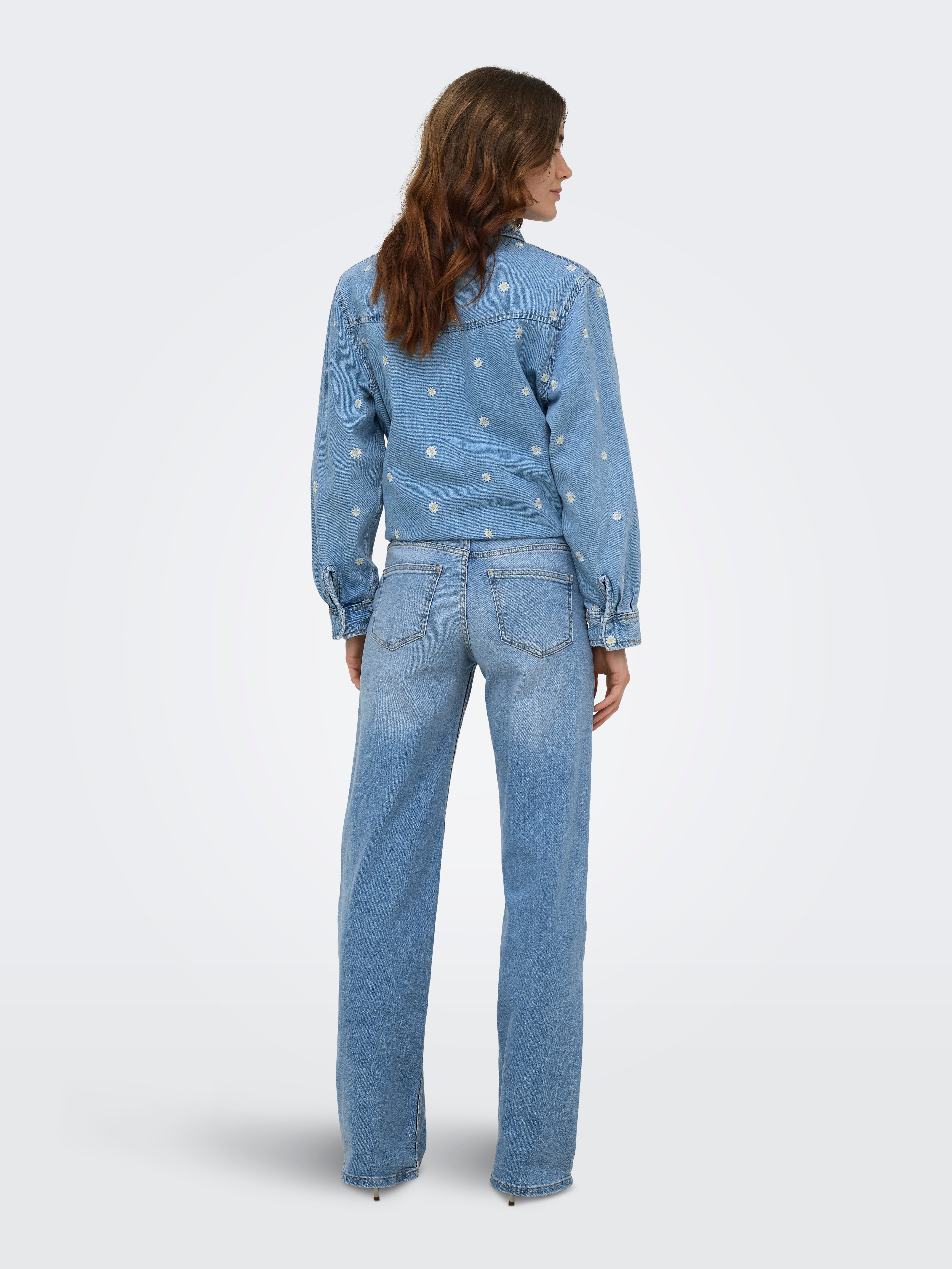 ONLJULLES Low waist Wide Leg Fit Jeans Light Blue Denim