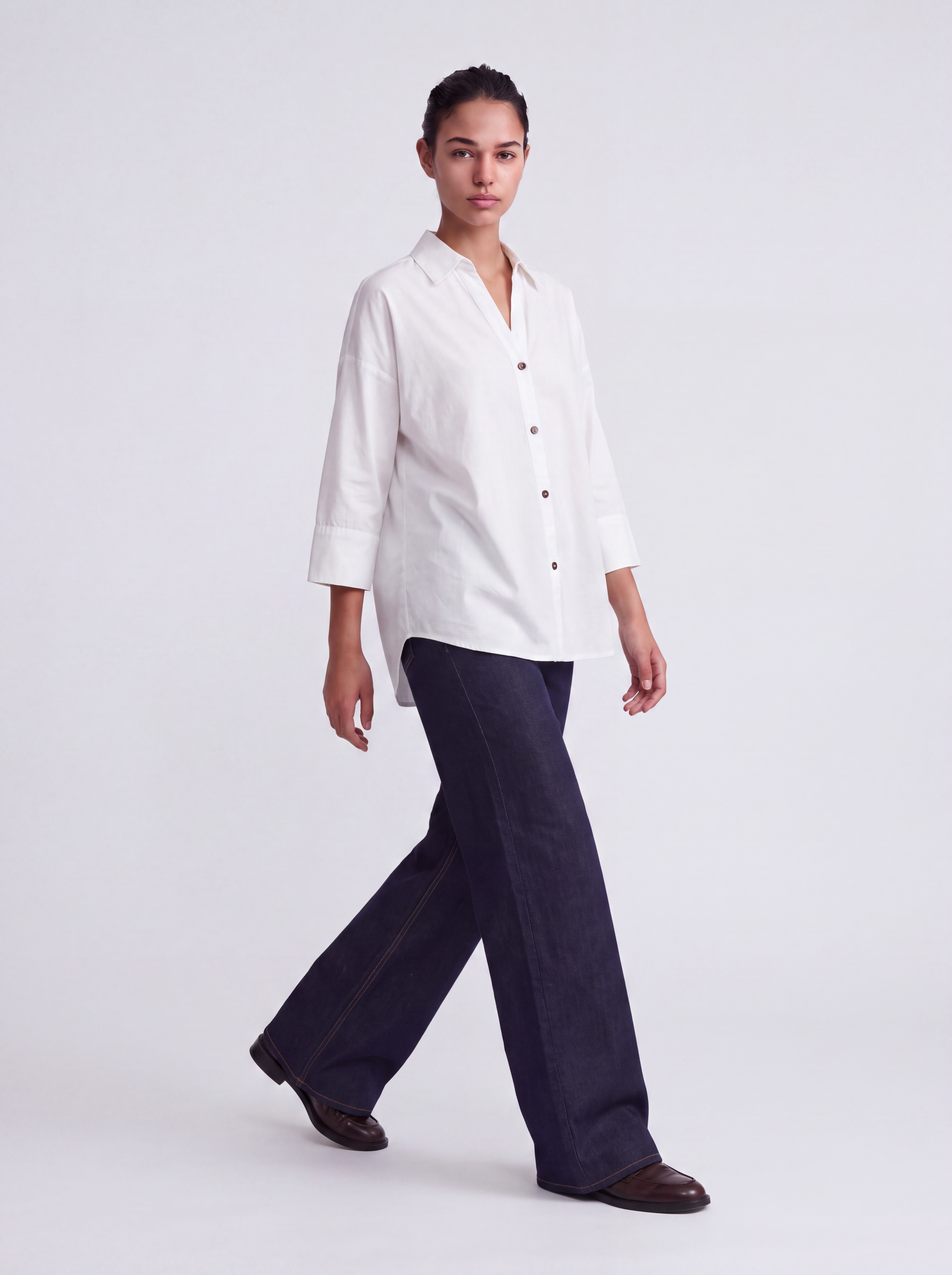ONLMADISON High waist Wide Leg Fit Jeans Dark Blue Denim