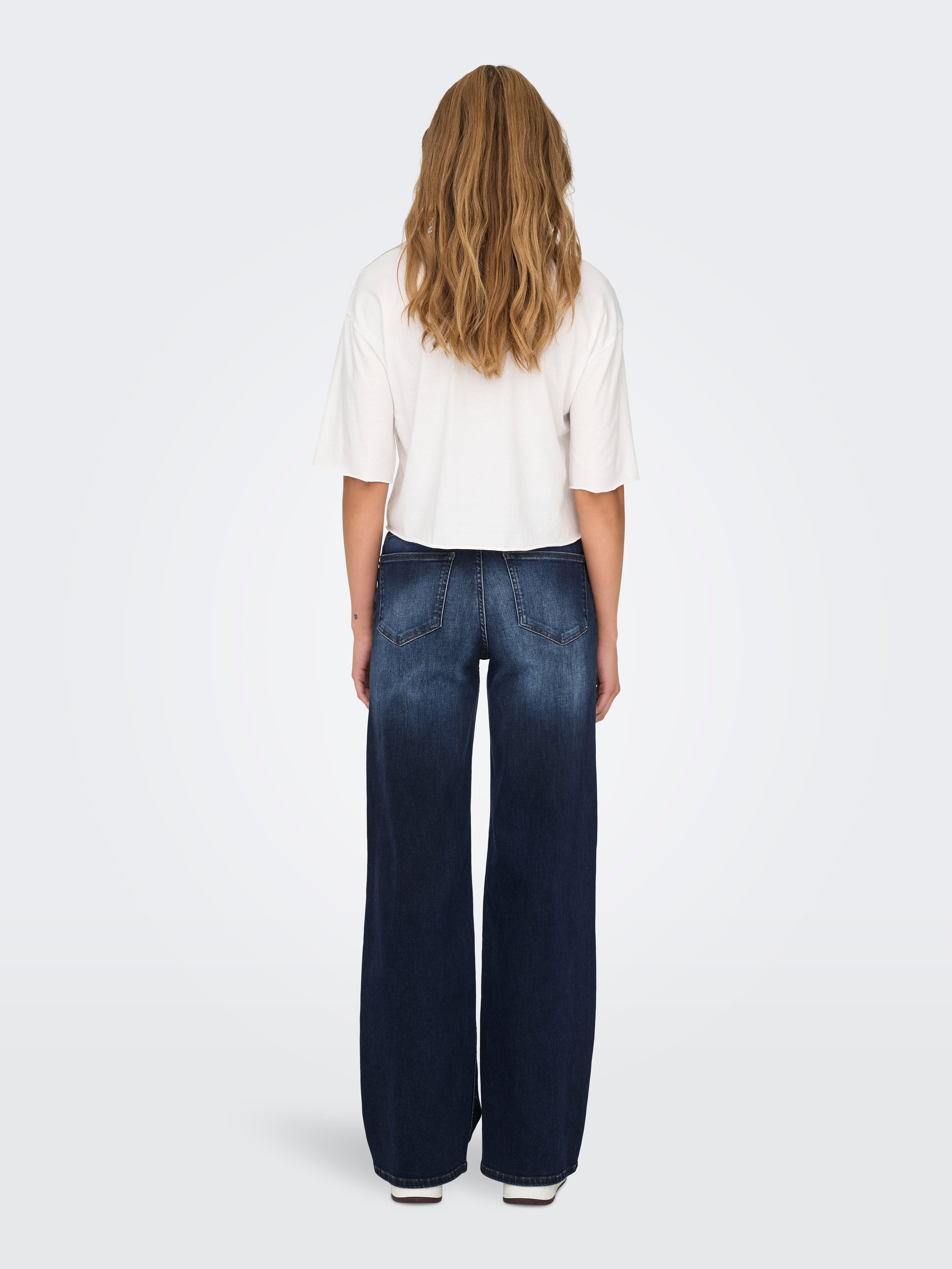 ONLMADISON High waist Wide Leg Fit Jeans Dark Blue Denim