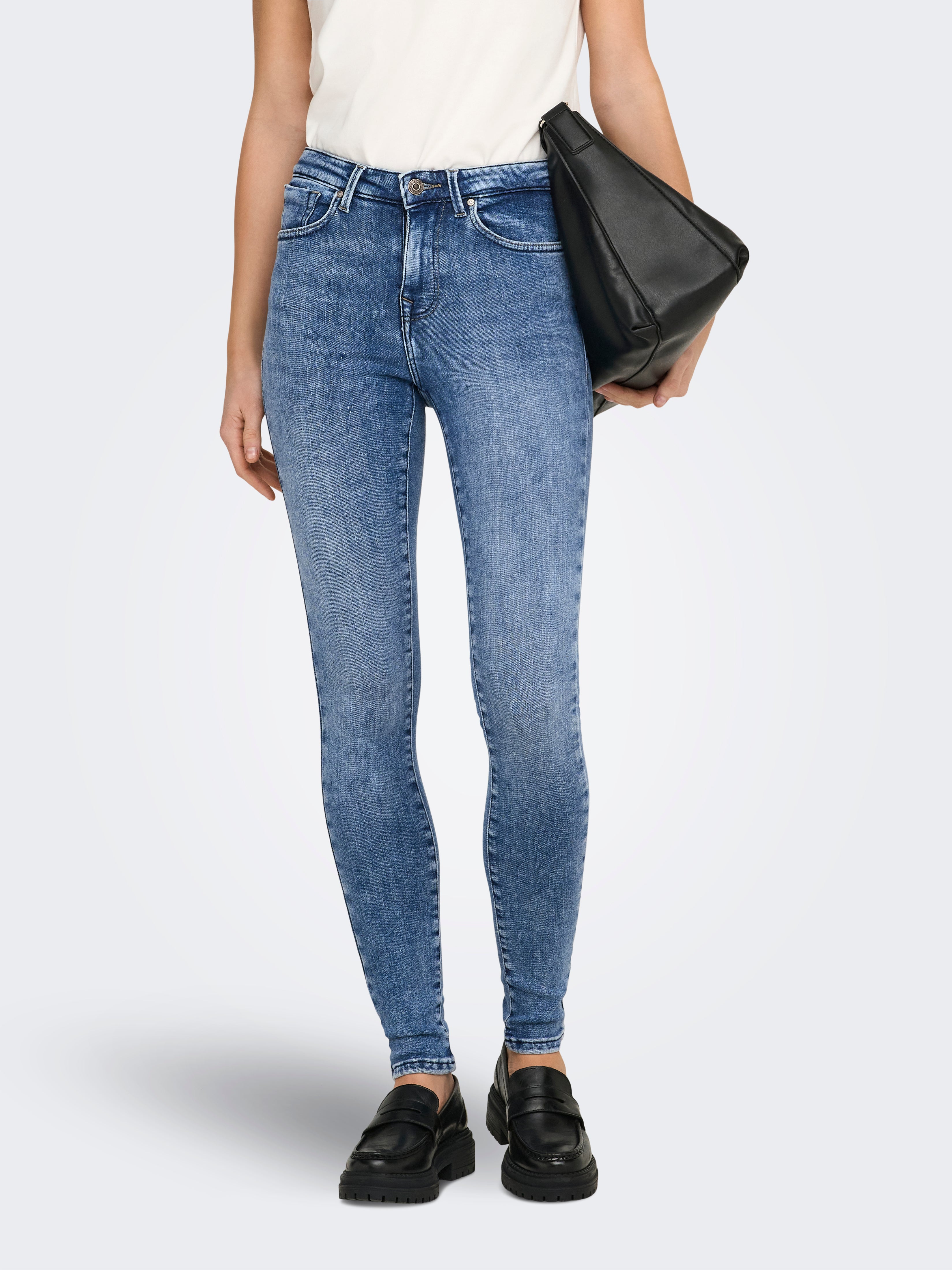 ONLPOWER Mid waist Skinny Fit Jeans Light Blue Denim