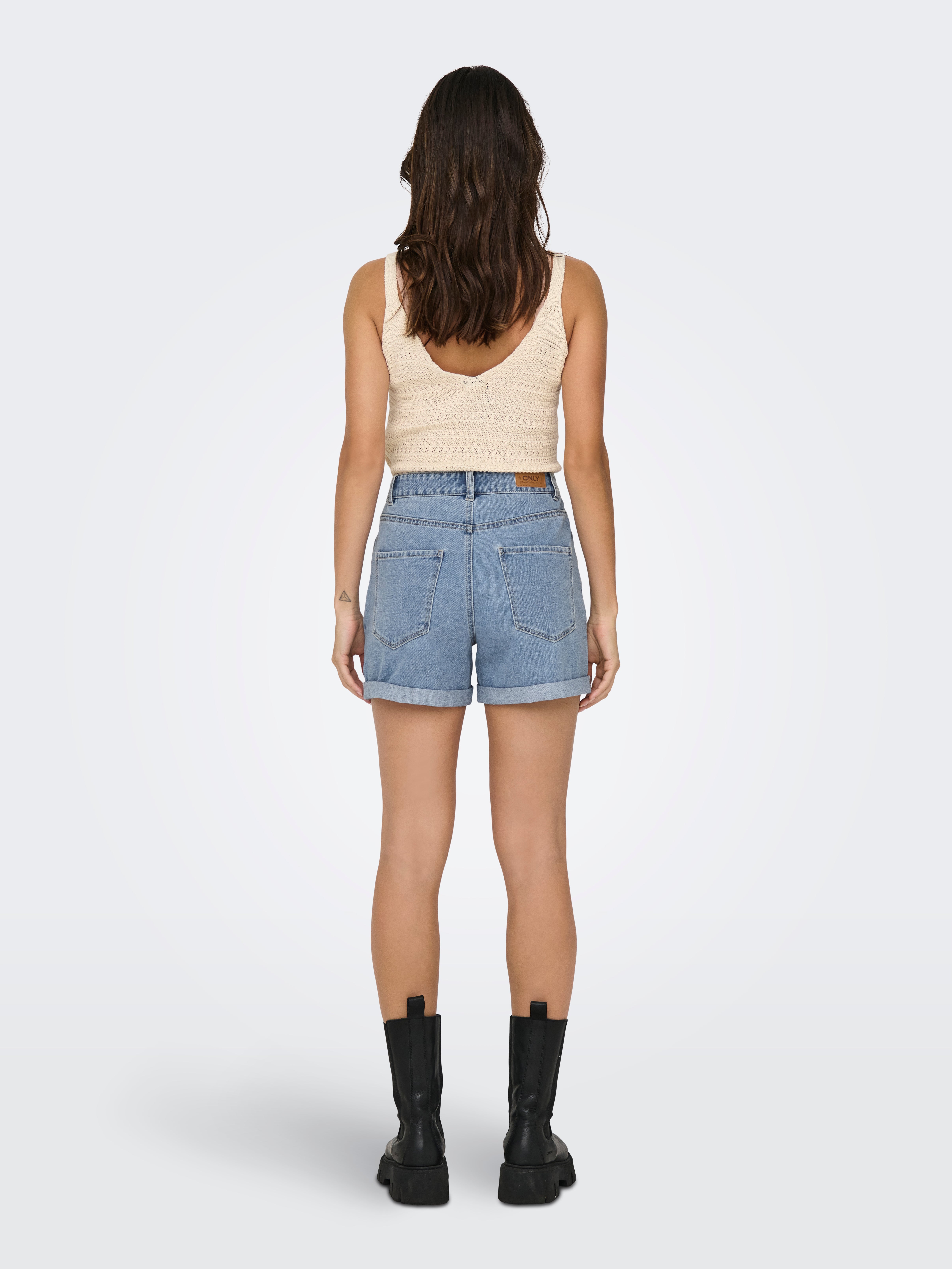ONLVEGA High waist Regular Fit Shorts Light Blue Denim